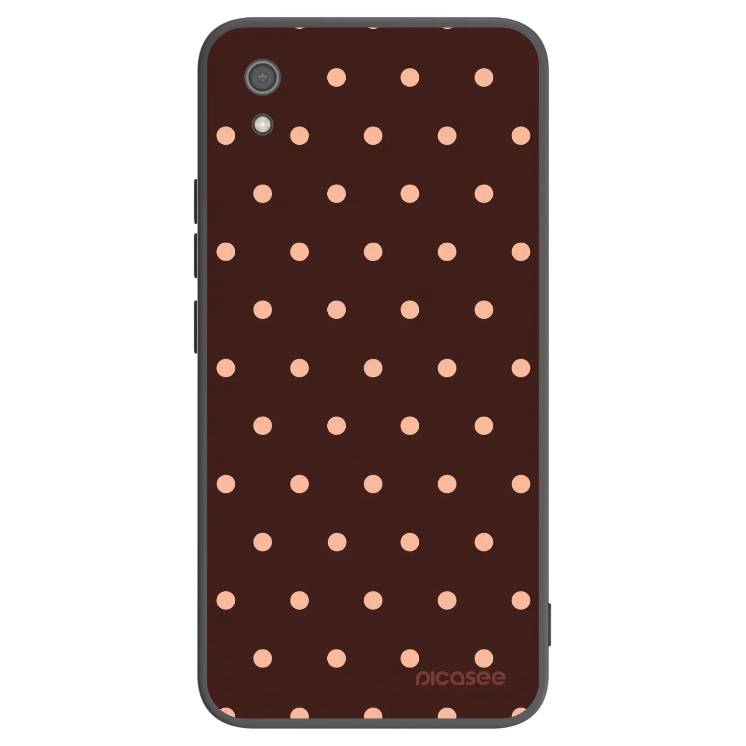 Picasee Xiaomi Redmi 7A Hülle - Schwarzes Silikon - Peach Dots & Chocolate