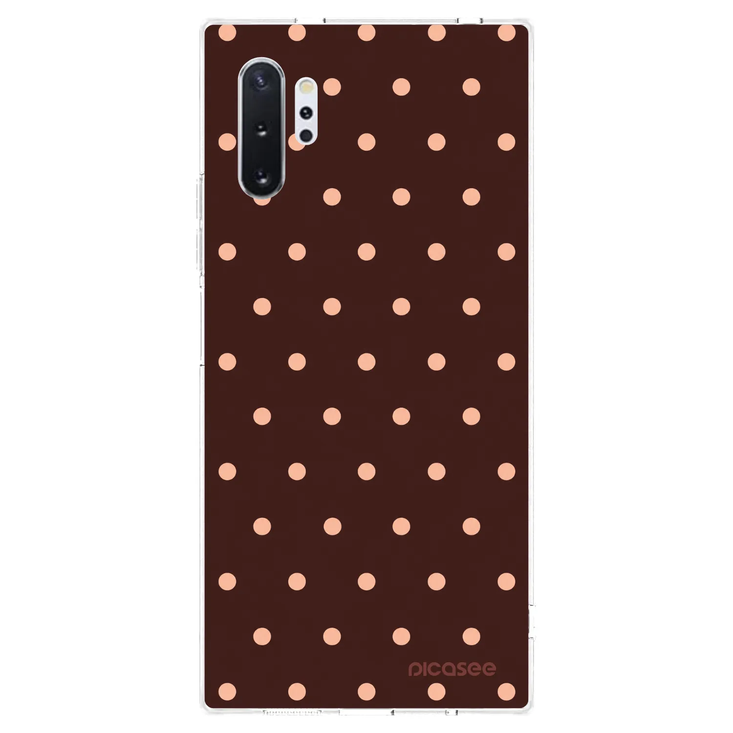 Picasee Samsung Galaxy Note 10+ N975F Hülle - Transparentes Silikon - Peach Dots & Chocolate