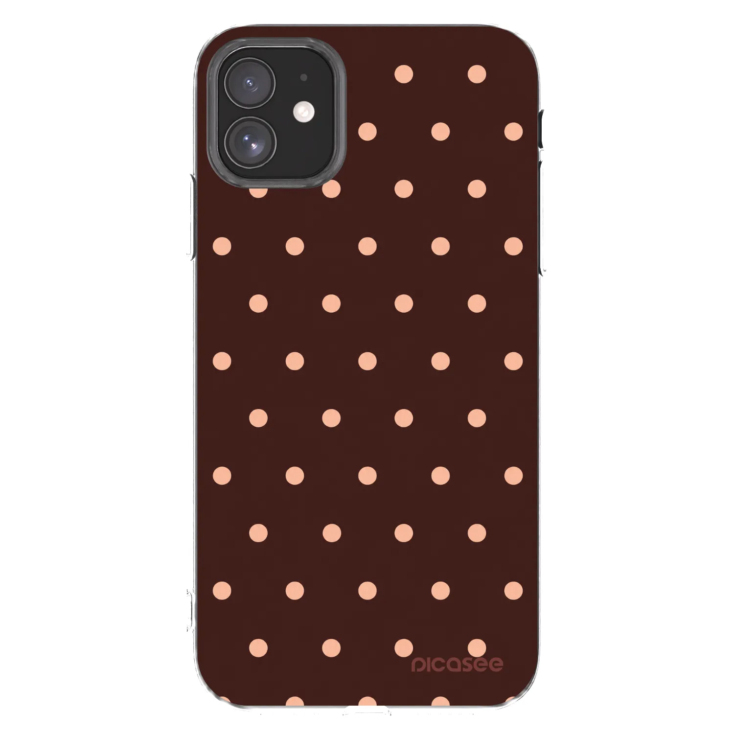 Picasee Apple iPhone 11 Hülle - Transparentes Silikon - Peach Dots & Chocolate
