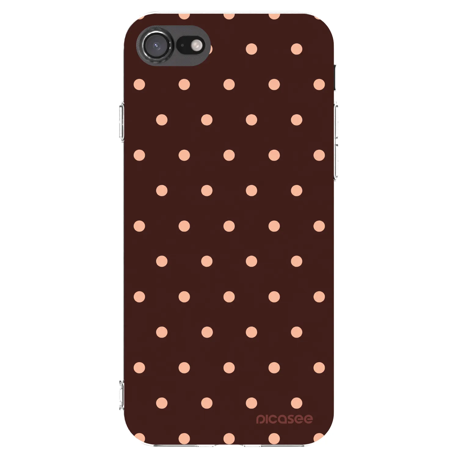 Picasee Apple iPhone 8 Hülle - Transparentes Silikon - Peach Dots & Chocolate