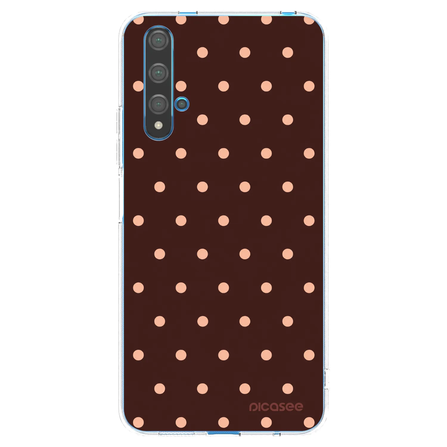 Picasee Huawei Nova 5T Hülle - Transparentes Silikon - Peach Dots & Chocolate