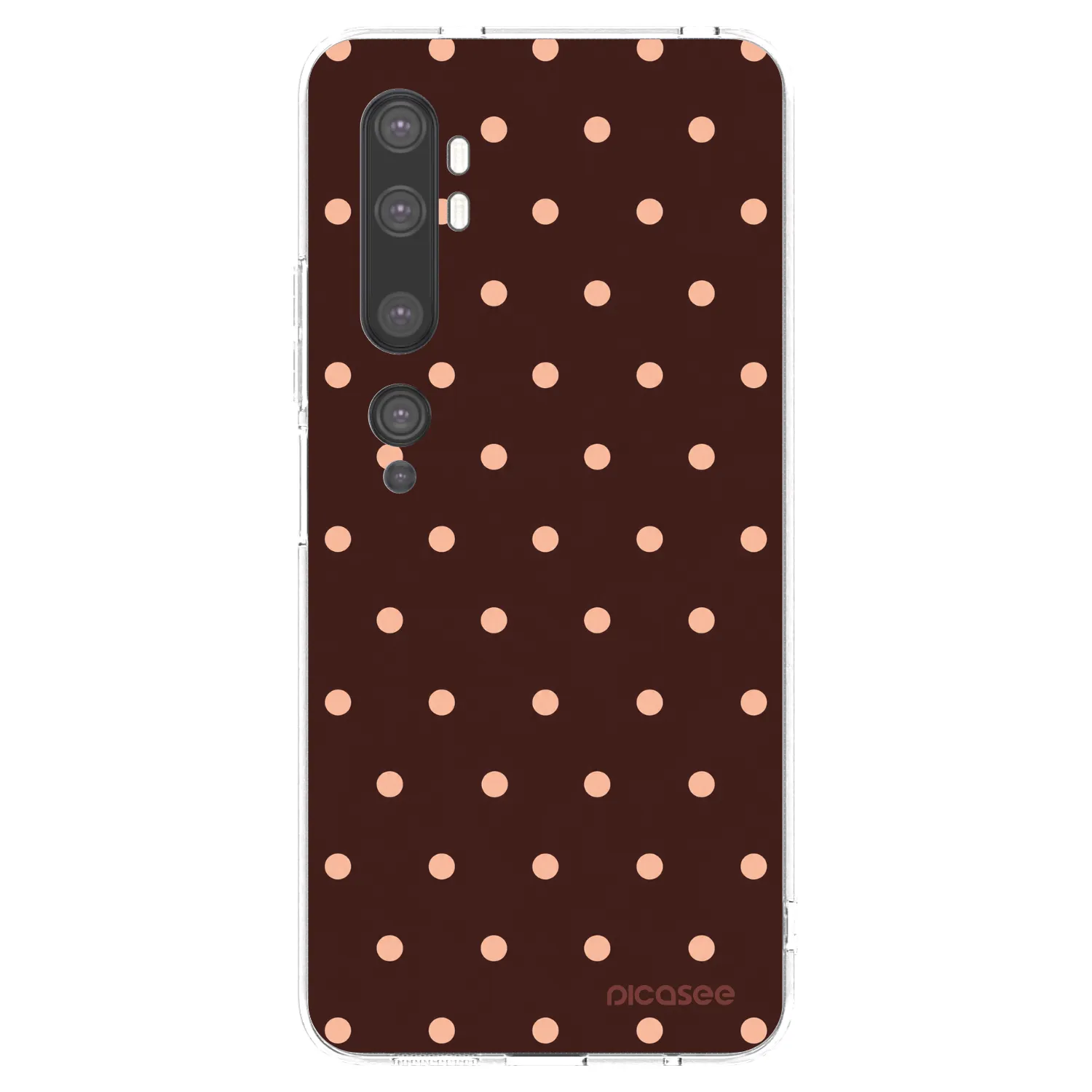 Picasee Xiaomi Mi Note 10 (Pro) Hülle - Transparentes Silikon - Peach Dots & Chocolate