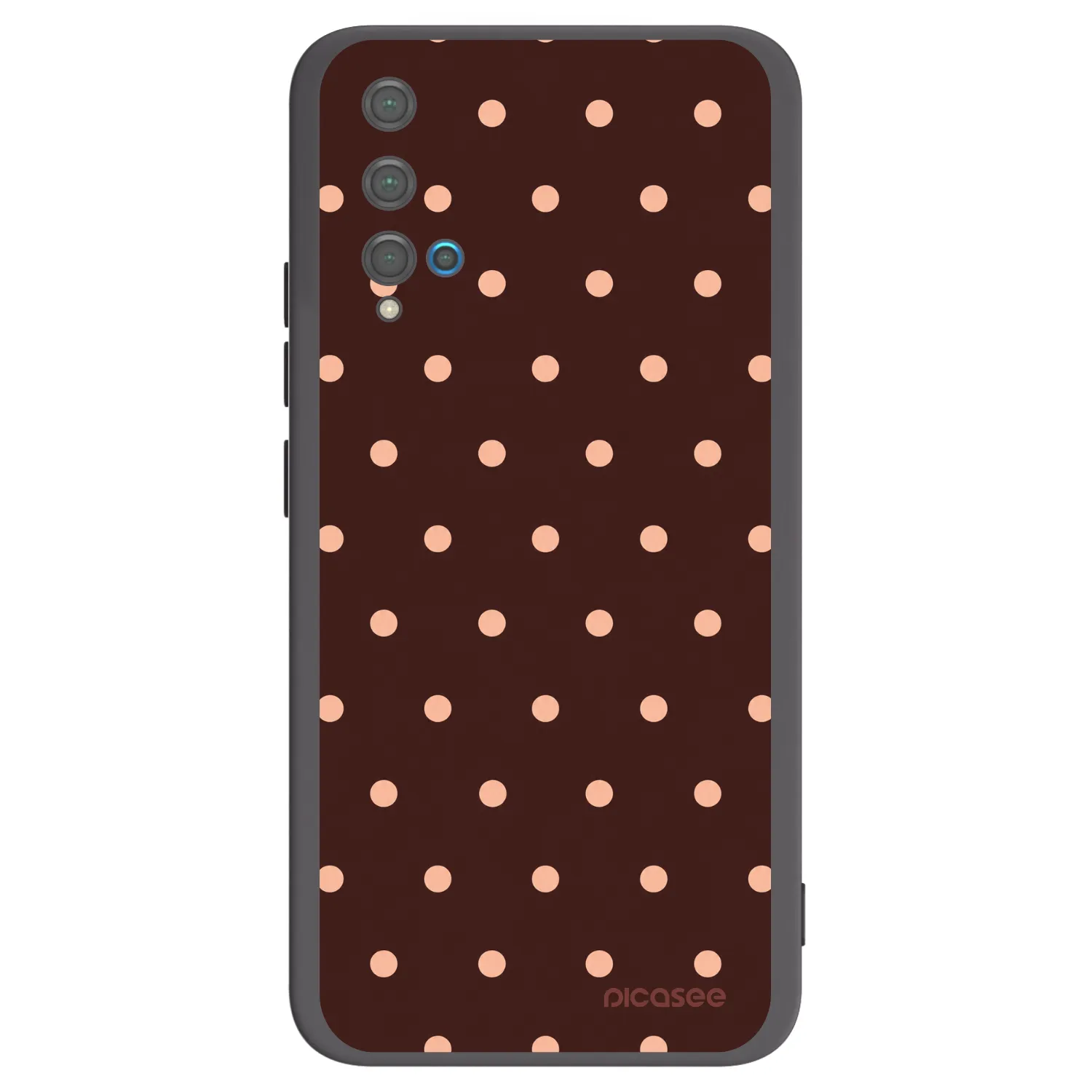 Picasee Huawei Nova 5T Hülle - Schwarzes Silikon - Peach Dots & Chocolate