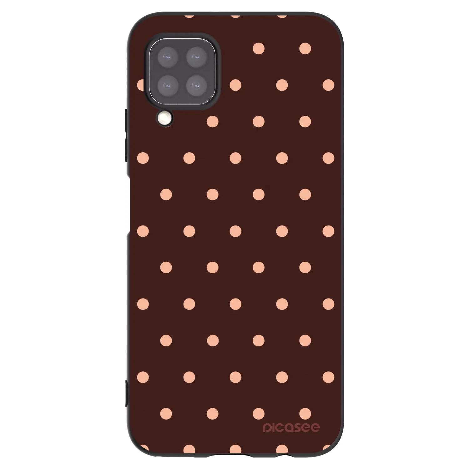 Picasee Huawei P40 Lite Hülle - Schwarzes Silikon - Peach Dots & Chocolate