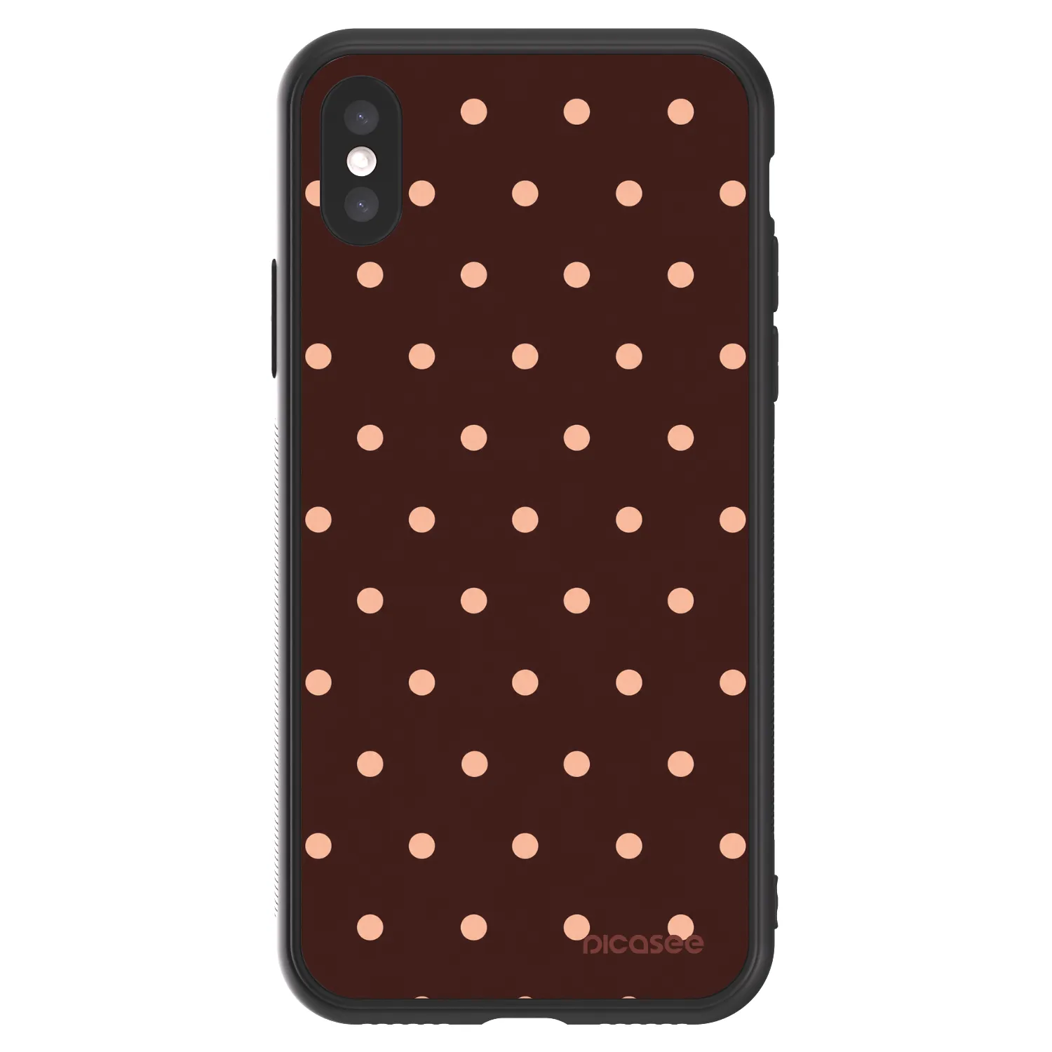 Picasee ULTIMATE CASE für Apple iPhone X/XS - Peach Dots & Chocolate