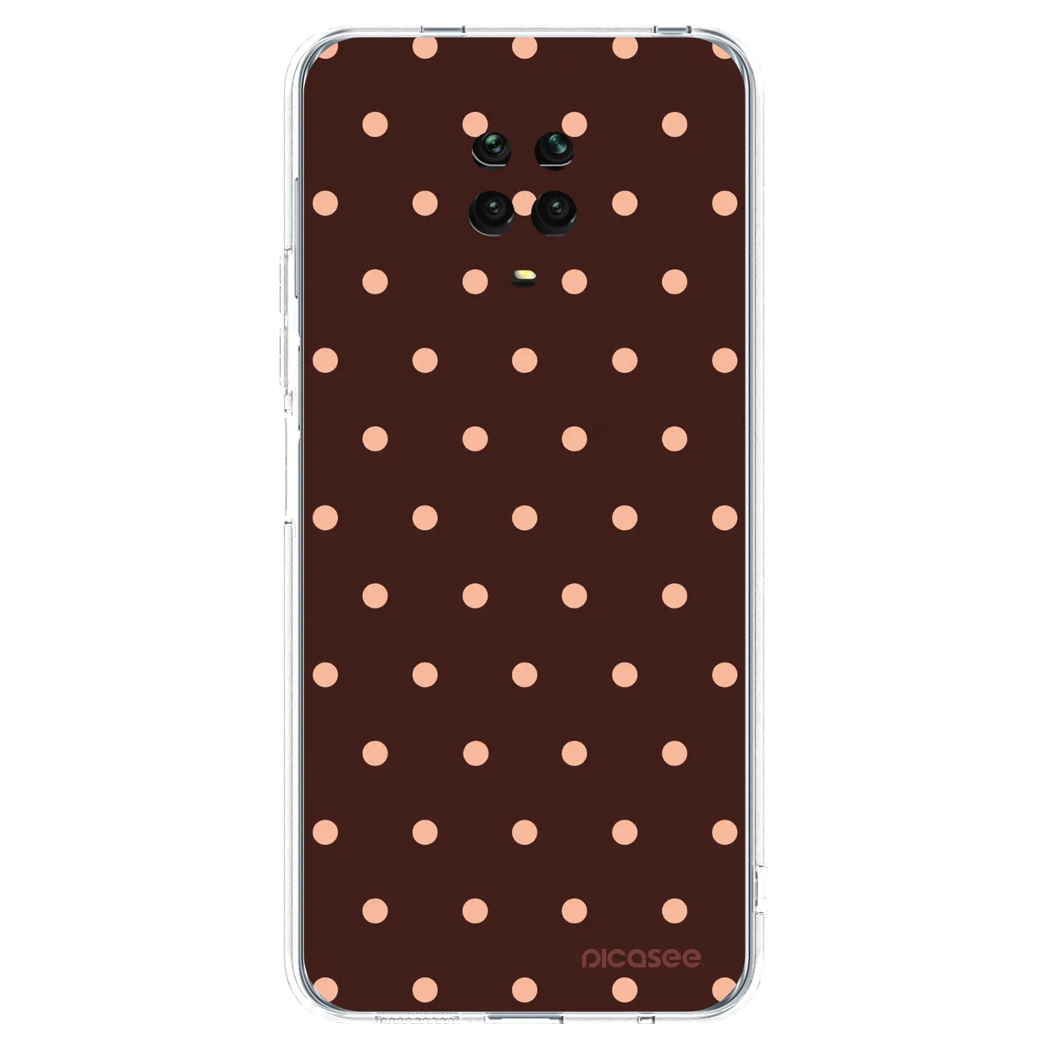 Picasee Xiaomi Redmi Note 9 Pro Hülle - Transparentes Silikon - Peach Dots & Chocolate