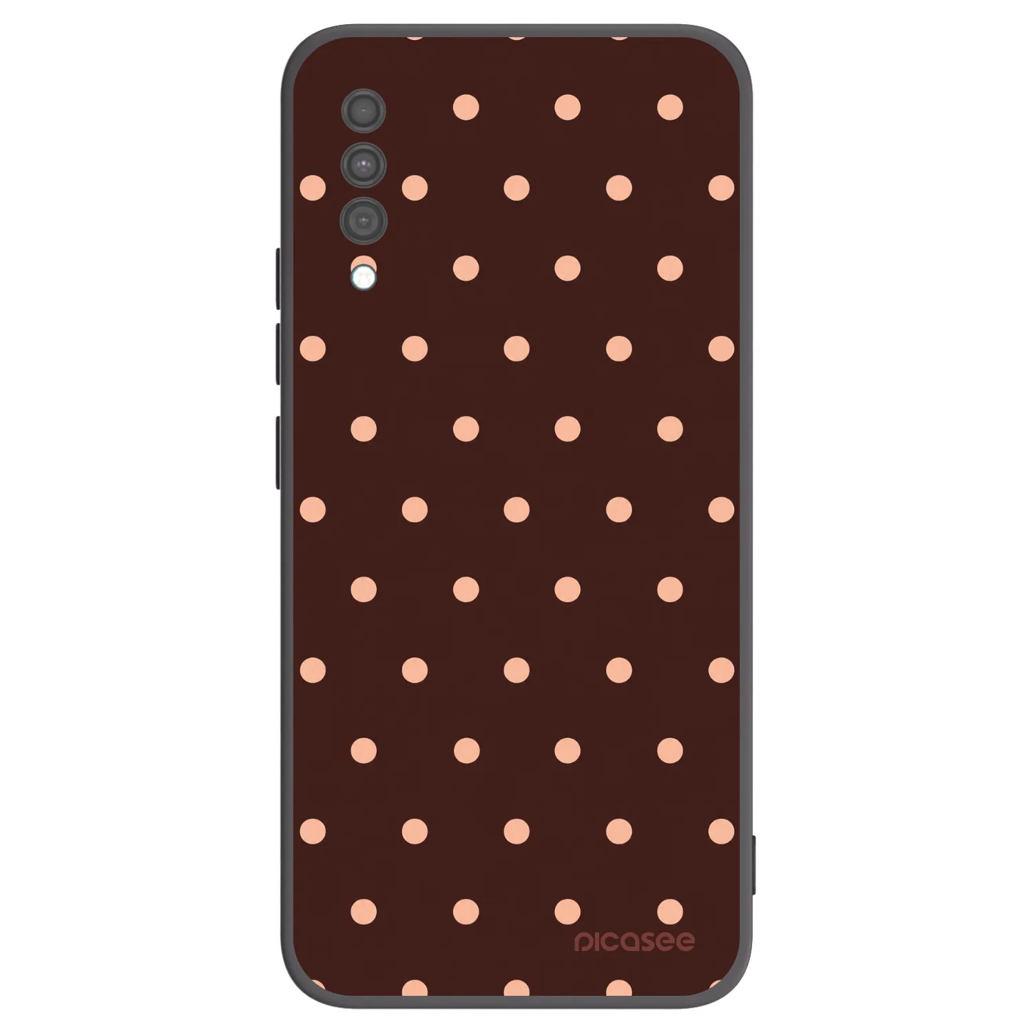 Picasee Samsung Galaxy A30s A307F Hülle - Schwarzes Silikon - Peach Dots & Chocolate