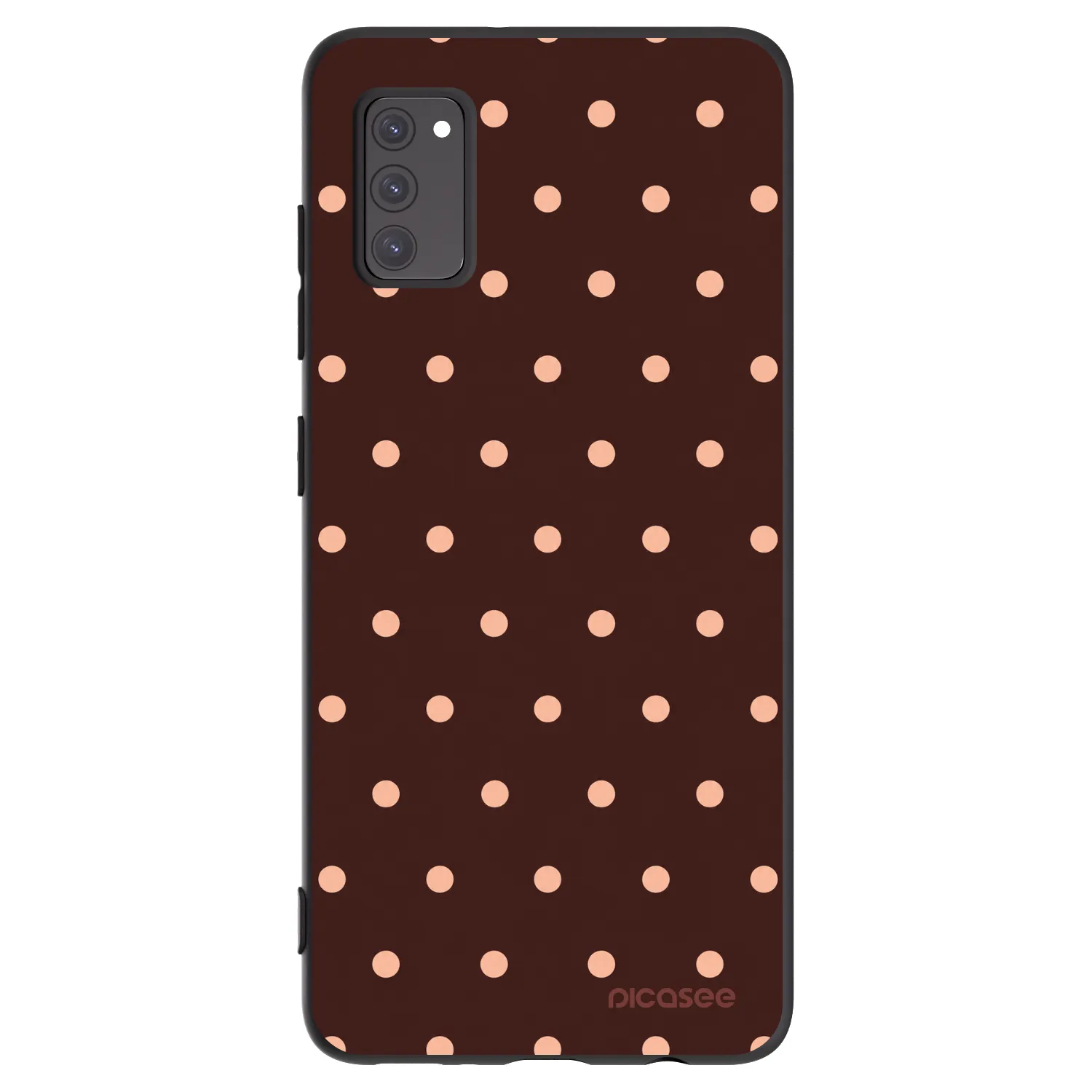 Picasee Samsung Galaxy A41 A415F Hülle - Schwarzes Silikon - Peach Dots & Chocolate