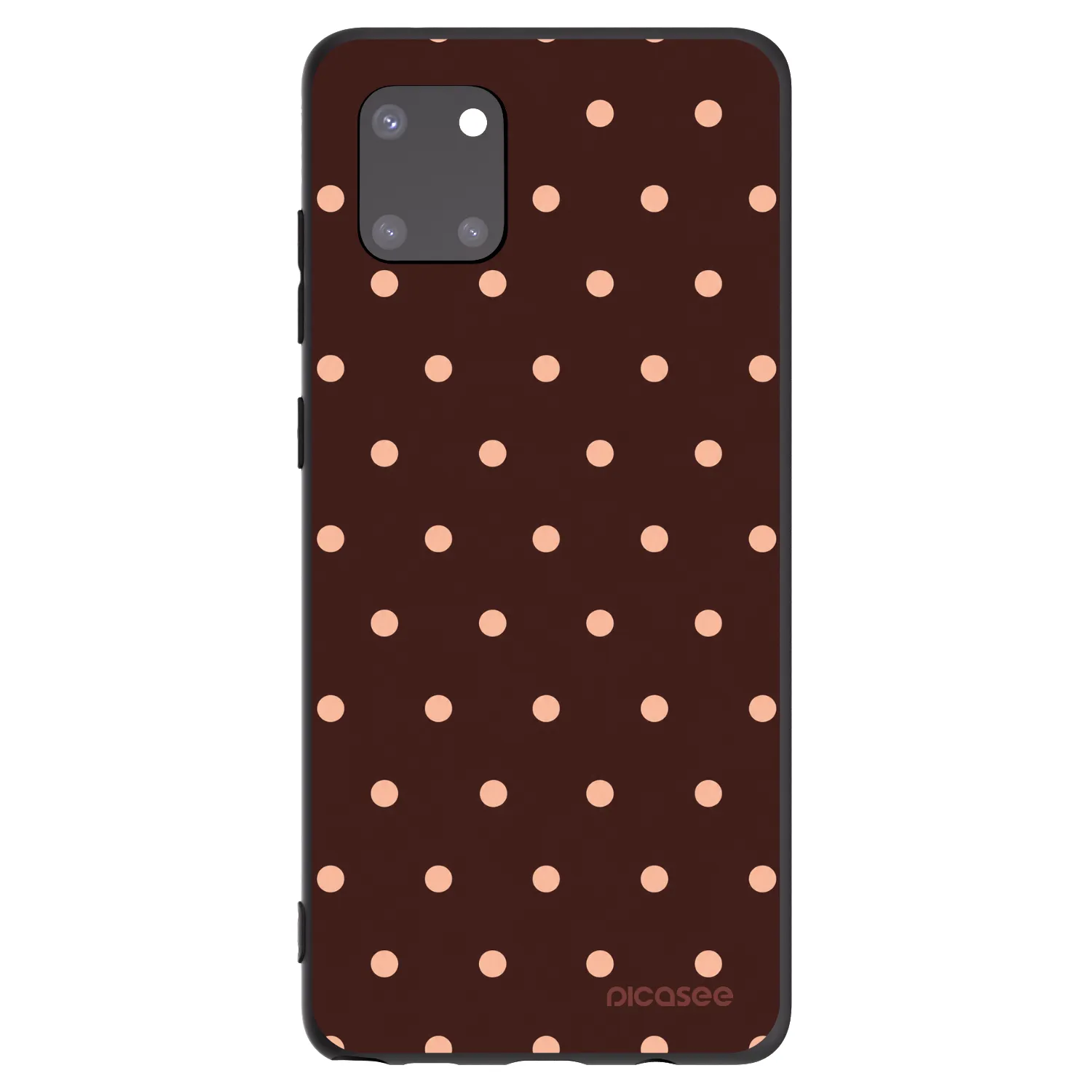 Picasee Samsung Galaxy Note 10 Lite N770F Hülle - Schwarzes Silikon - Peach Dots & Chocolate
