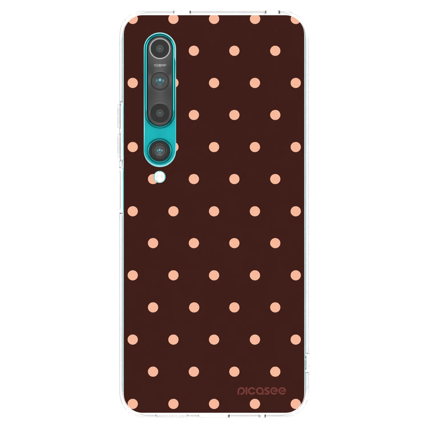Picasee Xiaomi Mi 10 Hülle - Transparentes Silikon - Peach Dots & Chocolate