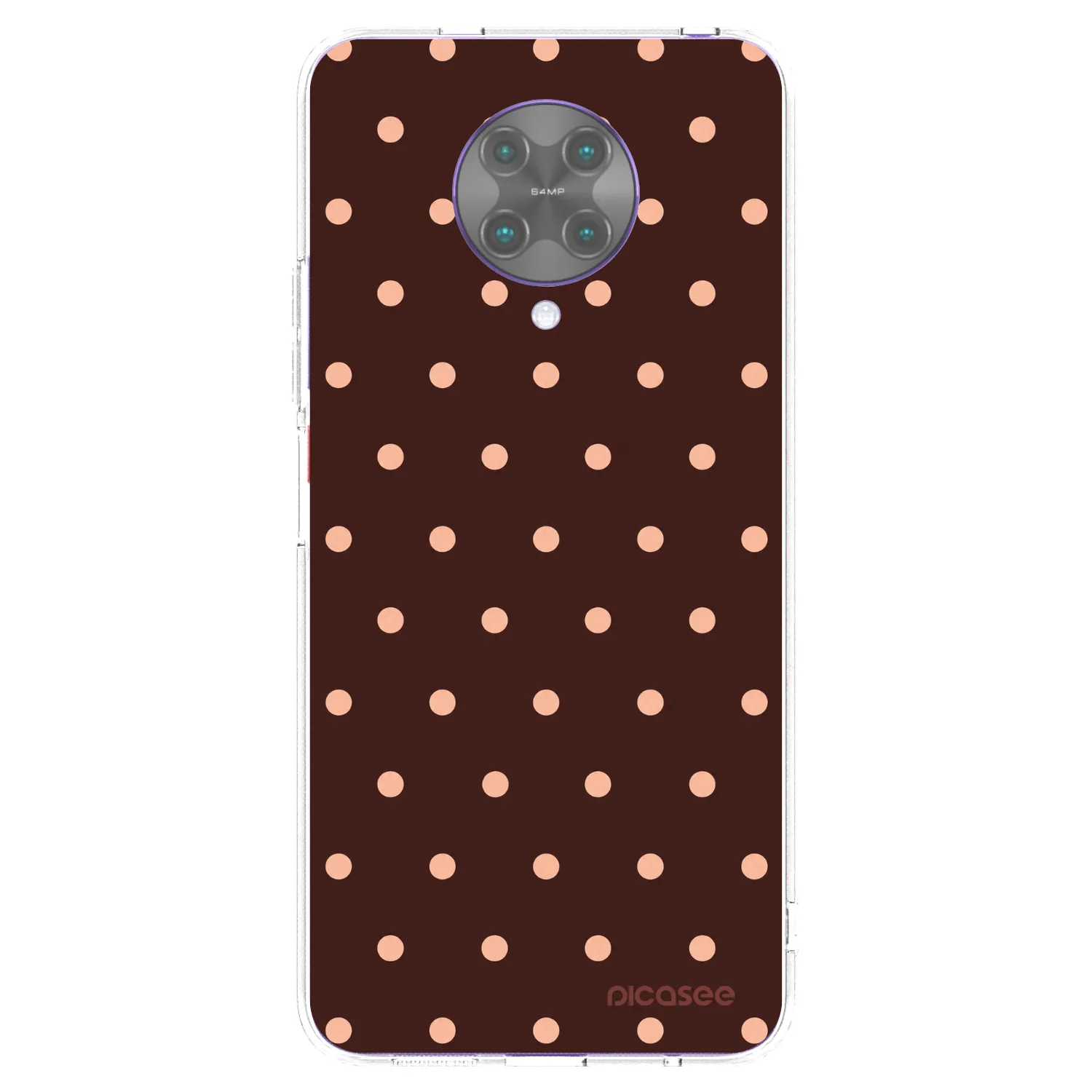 Picasee Xiaomi Poco F2 Pro Hülle - Transparentes Silikon - Peach Dots & Chocolate