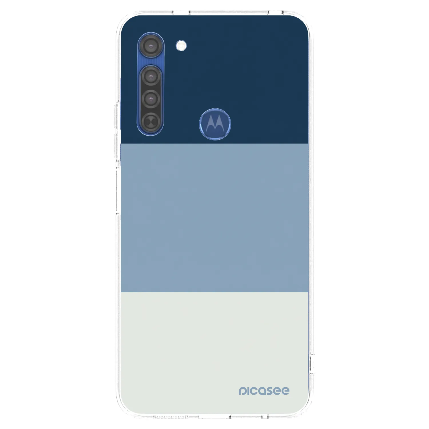 Picasee Motorola Moto G8 Hülle - Transparentes Silikon - Coastal Blue