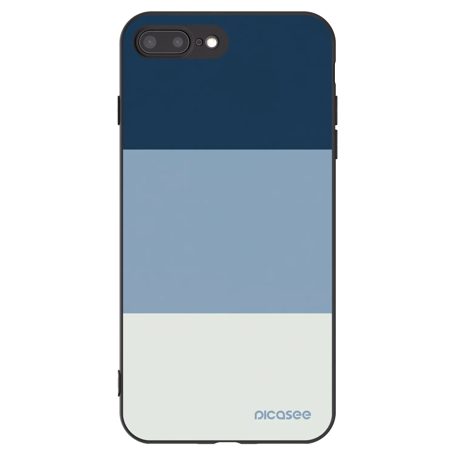 Picasee Apple iPhone 8 Plus Hülle - Schwarzes Silikon - Coastal Blue