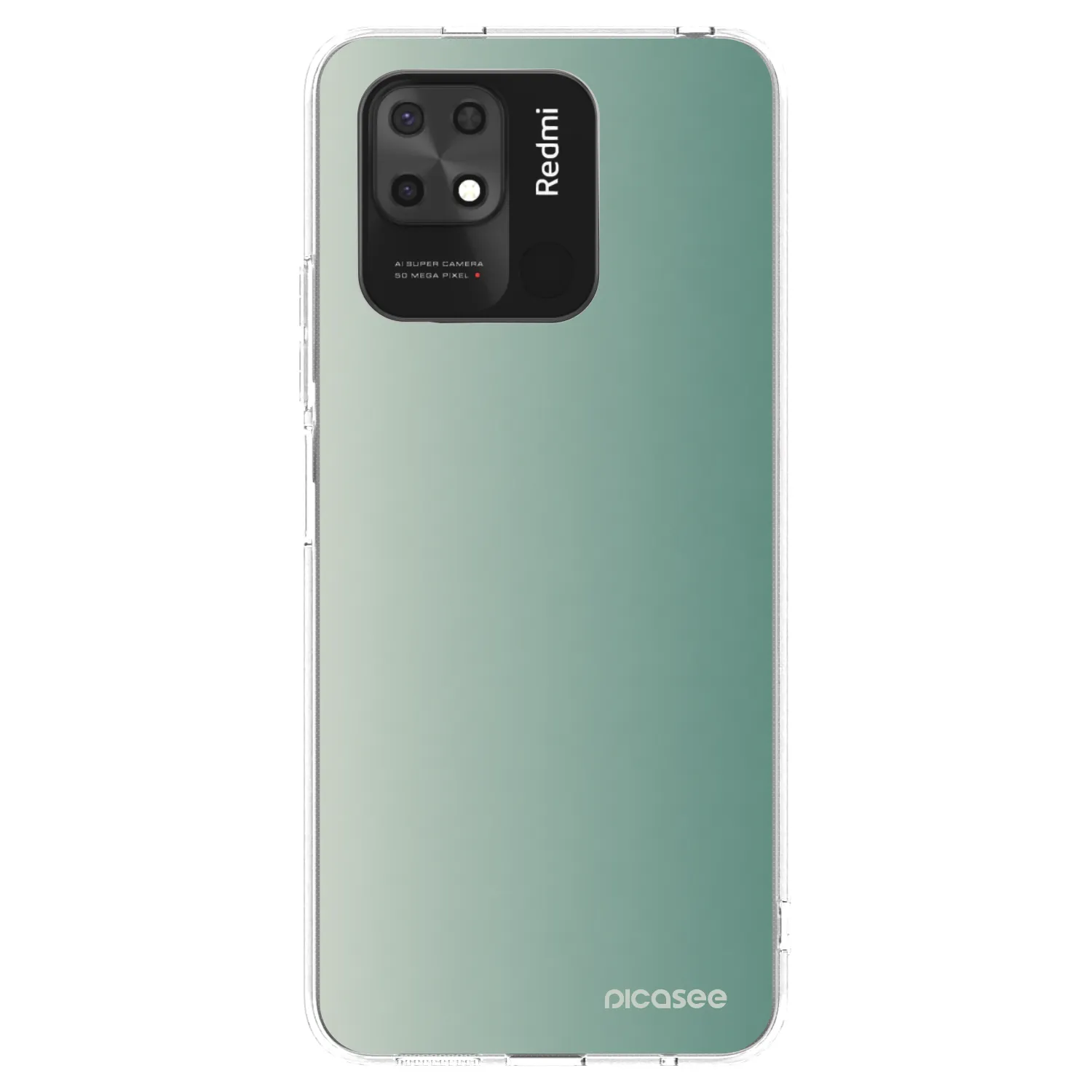 Picasee Xiaomi Redmi 10C Hülle - Transparentes Silikon - Misty Sage