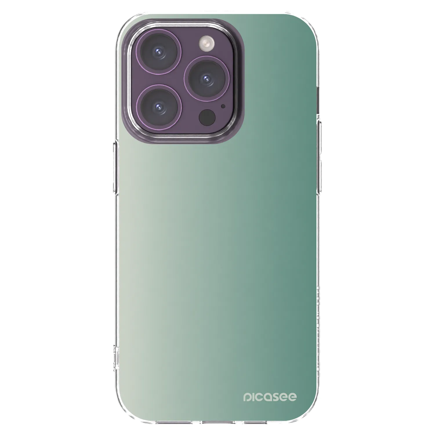 Picasee Apple iPhone 14 Pro Hülle - Transparentes Silikon - Misty Sage