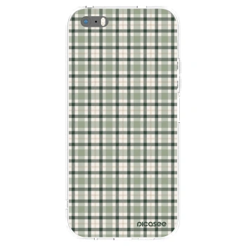 Picasee Apple iPhone 5/5S/SE Hülle - Transparentes Silikon - Sage Tartan