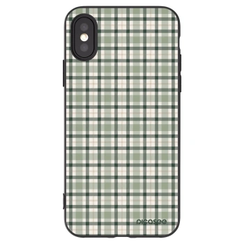 Picasee Apple iPhone X/XS Hülle - Schwarzes Silikon - Sage Tartan