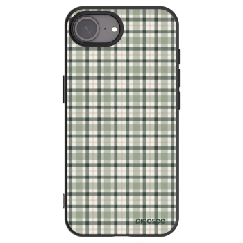 Picasee Apple iPhone 16e Hülle - Schwarzes Silikon - Sage Tartan
