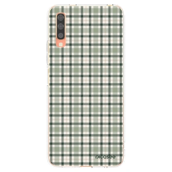 Picasee Samsung Galaxy A70 A705F Hülle - Transparentes Silikon - Sage Tartan