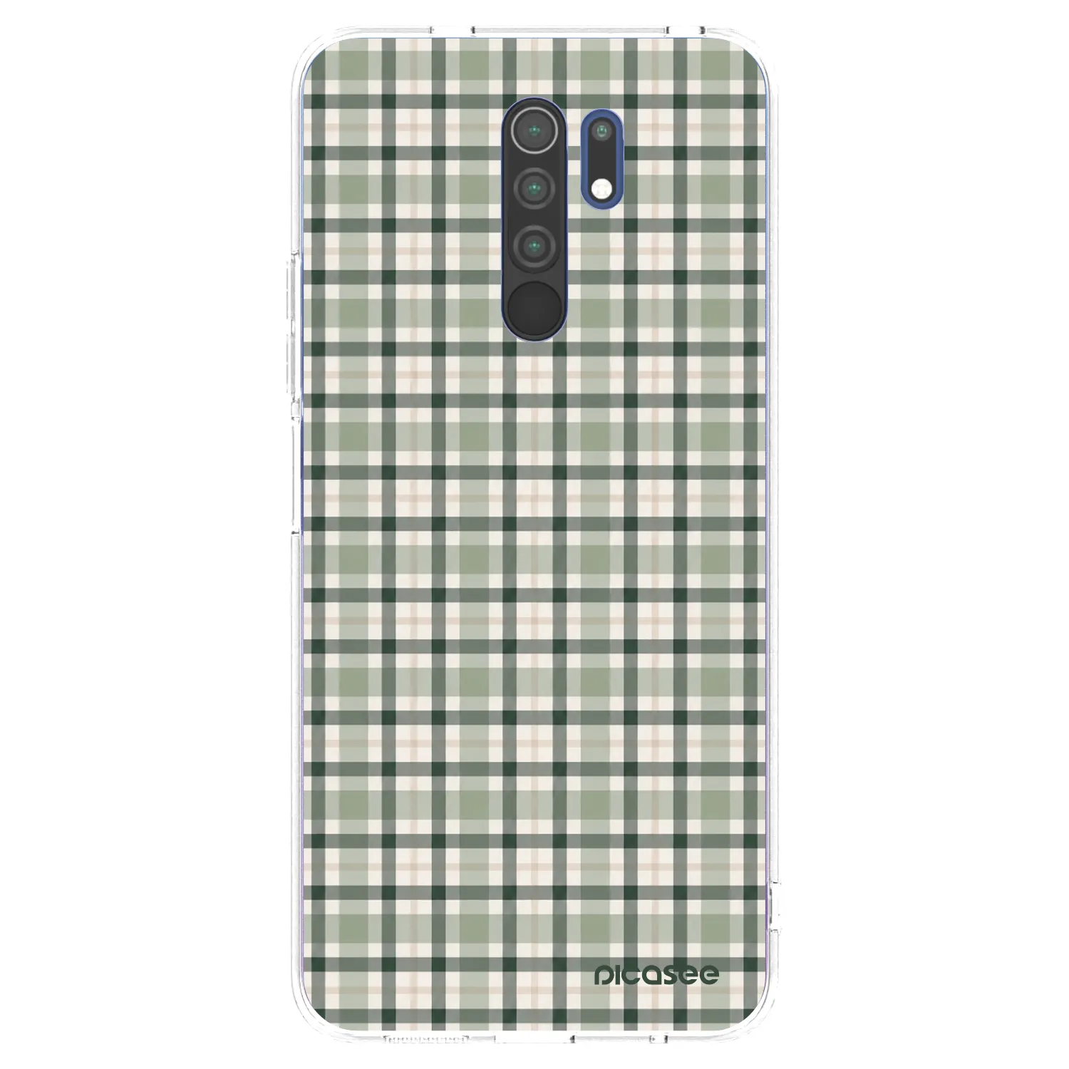 Picasee Xiaomi Redmi 9 Hülle - Transparentes Silikon - Sage Tartan