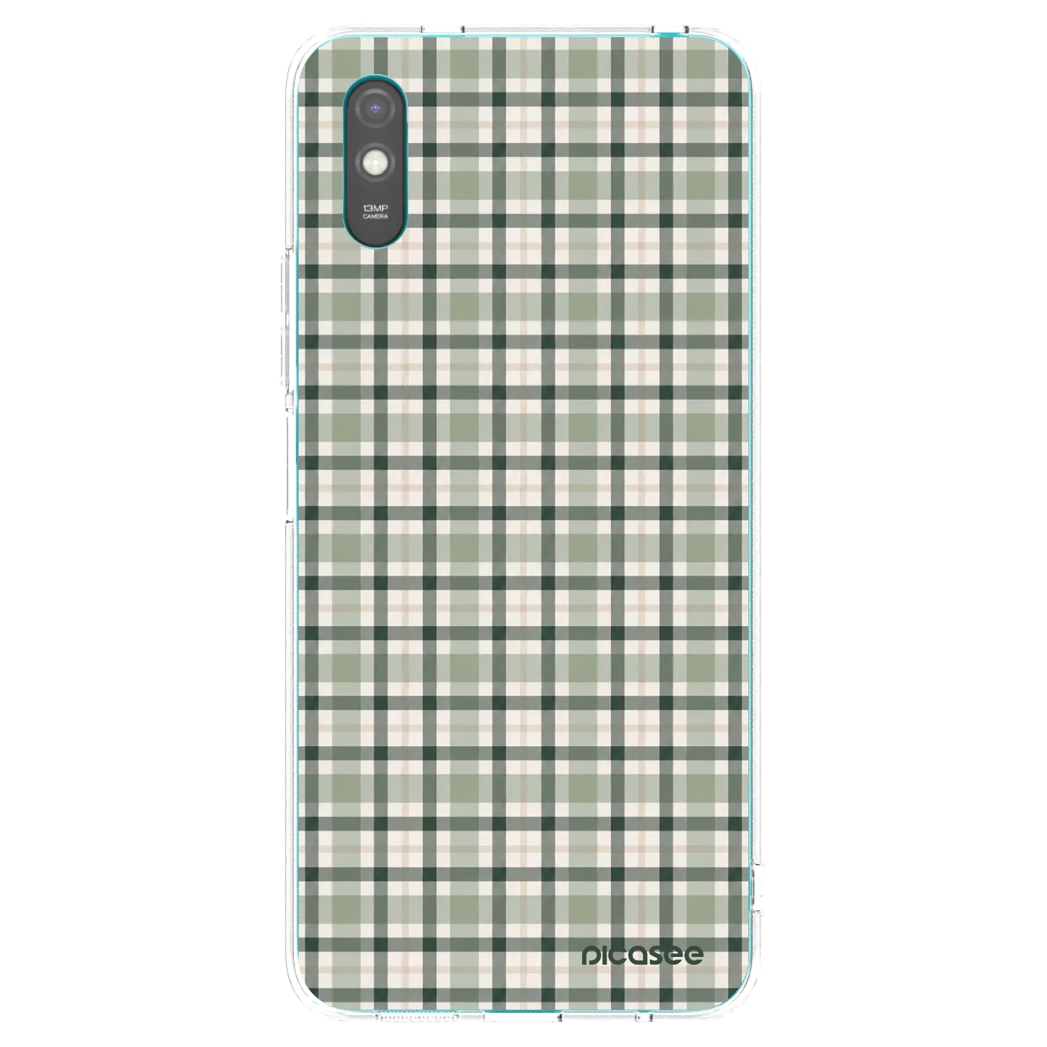 Picasee Xiaomi Redmi 9A Hülle - Transparentes Silikon - Sage Tartan