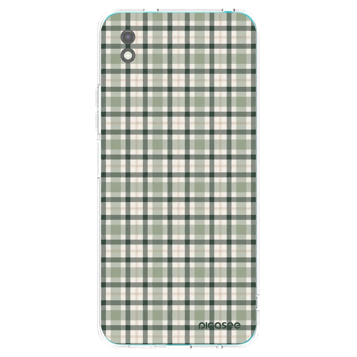 Picasee Xiaomi Redmi 9A Hülle - Schwarzes Silikon - Sage Tartan