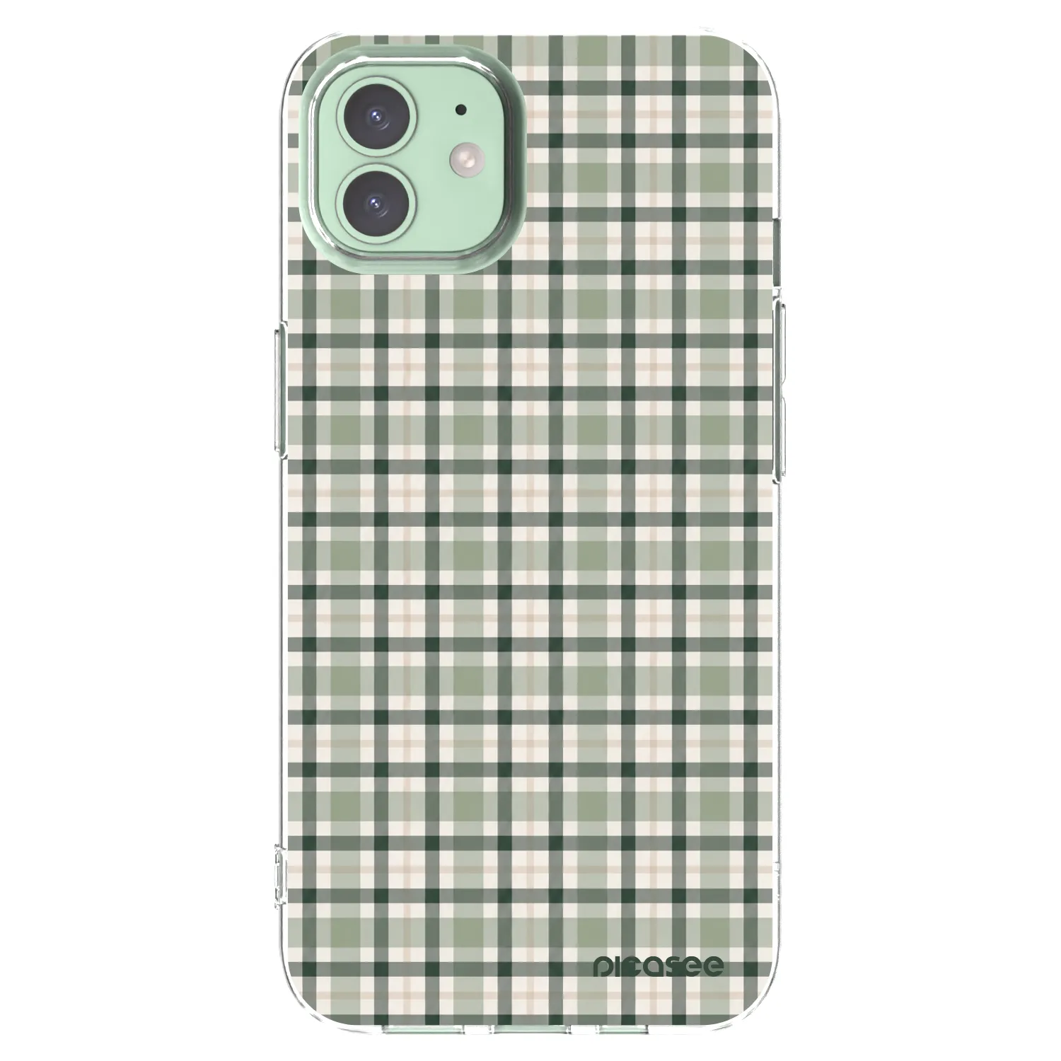 Picasee Apple iPhone 12 Pro Hülle - Transparentes Silikon - Sage Tartan