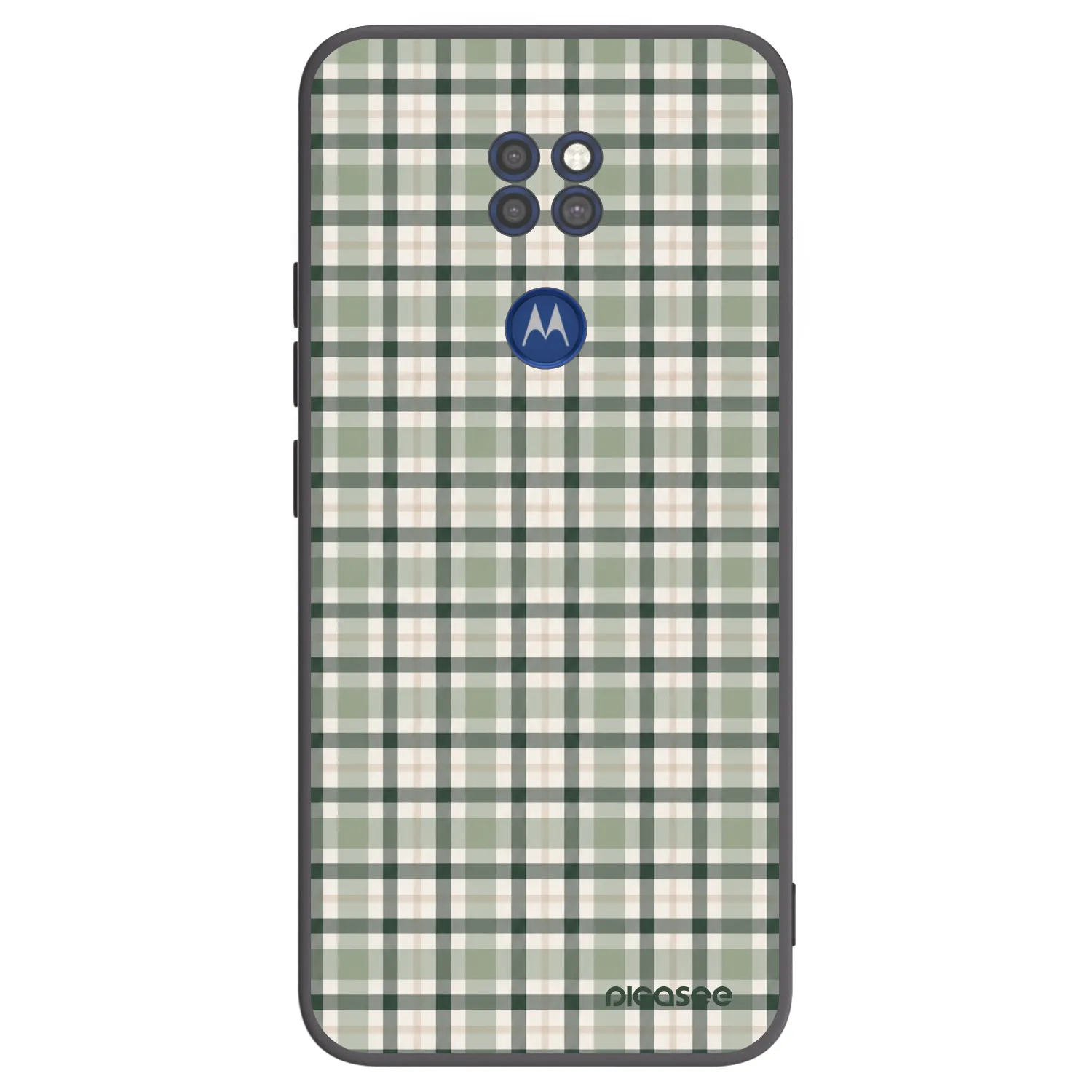 Picasee Motorola Moto G9 Play Hülle - Schwarzes Silikon - Sage Tartan
