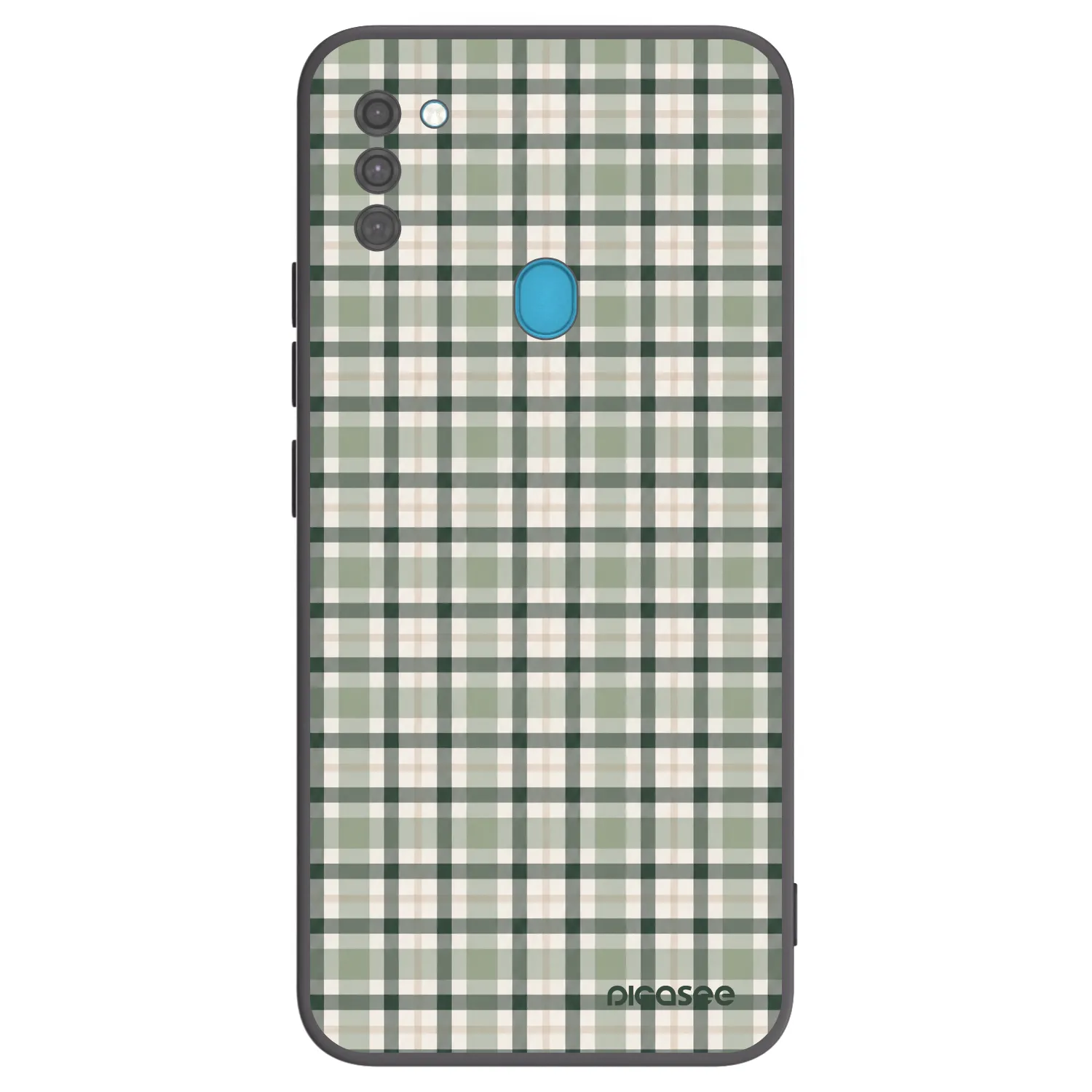 Picasee Samsung Galaxy M11 Hülle - Schwarzes Silikon - Sage Tartan