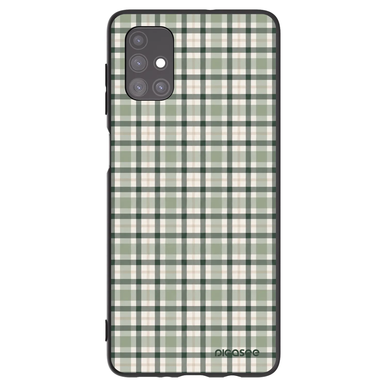 Picasee Samsung Galaxy M51 M515F Hülle - Schwarzes Silikon - Sage Tartan