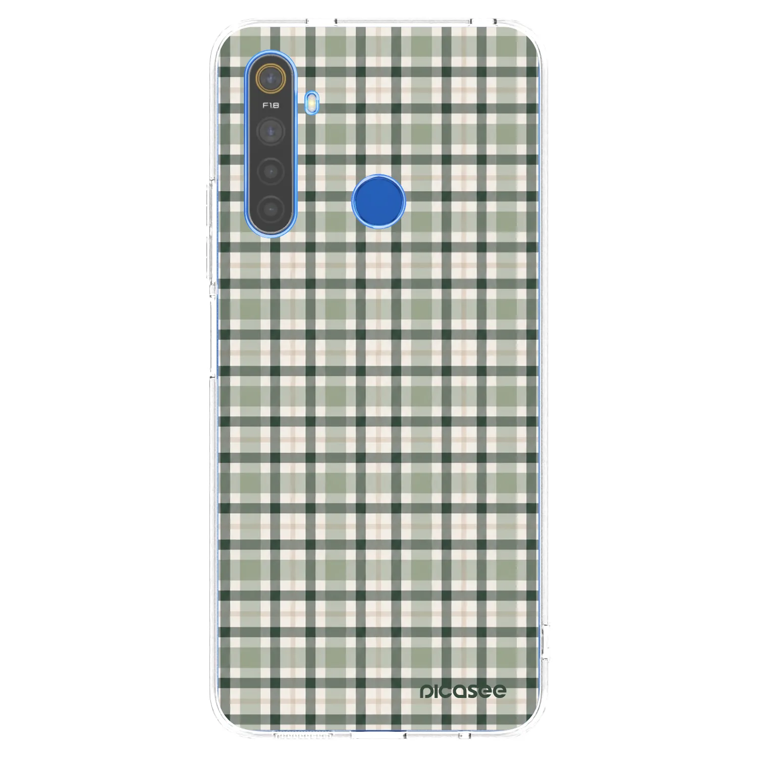 Picasee Realme 5 Hülle - Transparentes Silikon - Sage Tartan