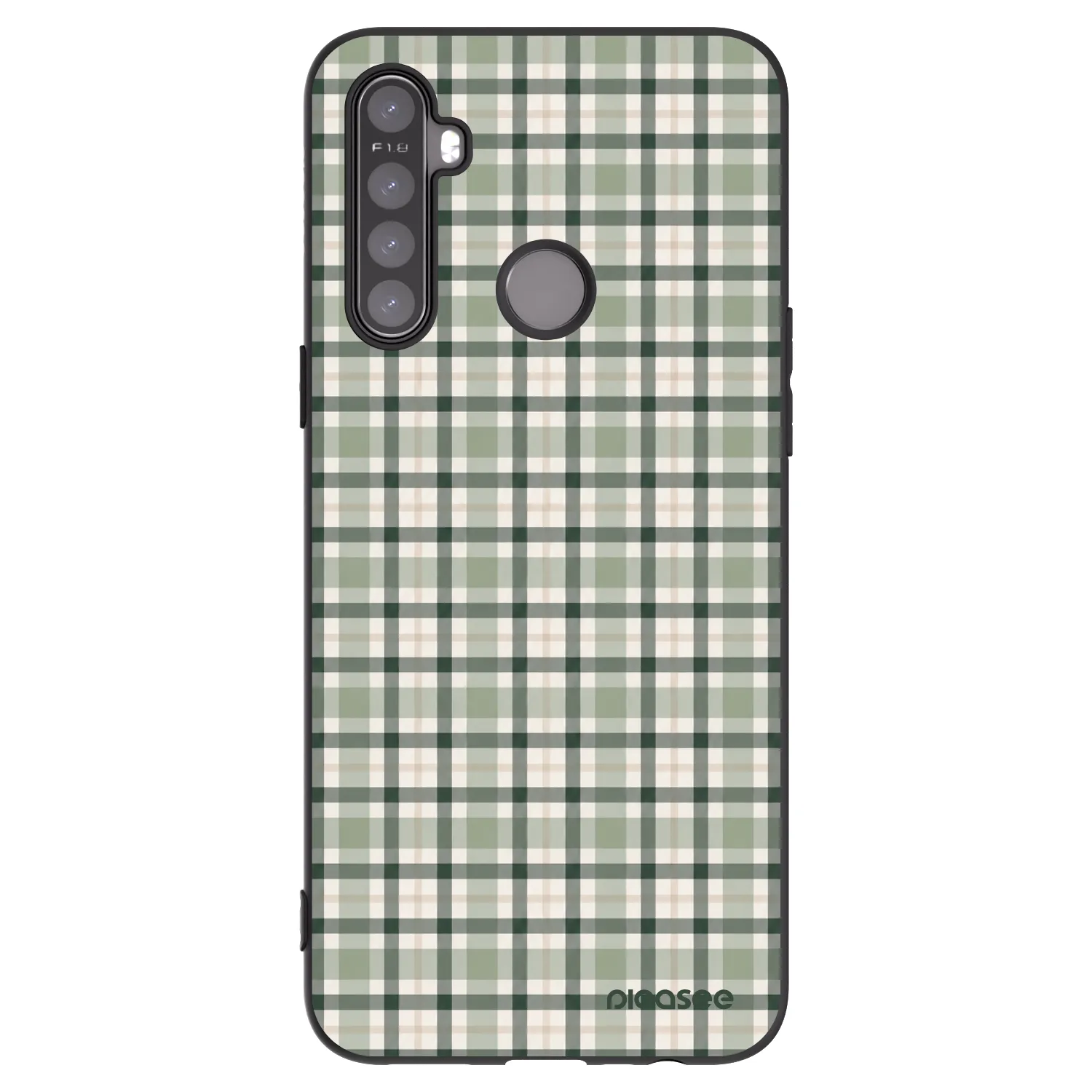 Picasee Realme 5 Hülle - Schwarzes Silikon - Sage Tartan