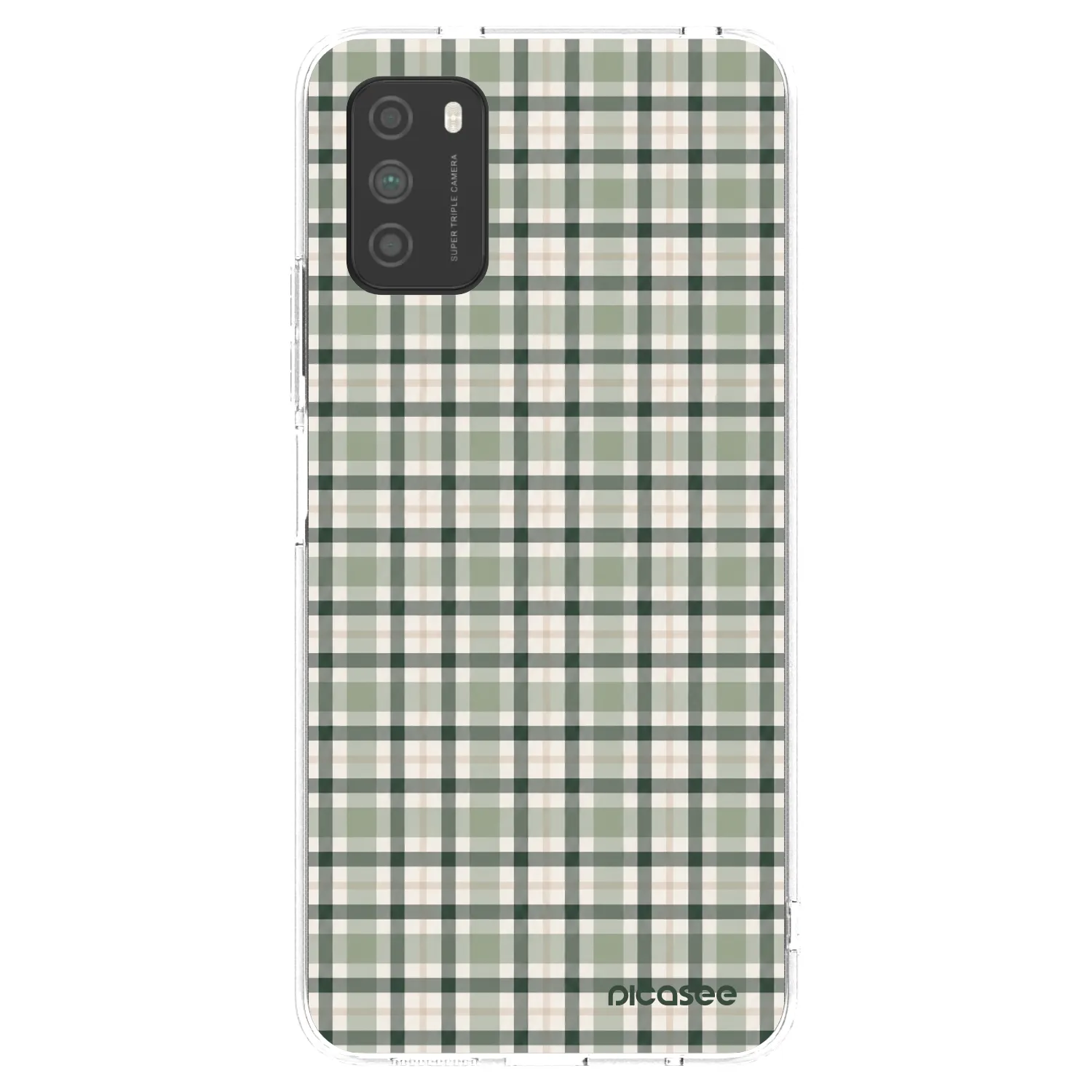 Picasee Xiaomi Poco M3 Hülle - Transparentes Silikon - Sage Tartan
