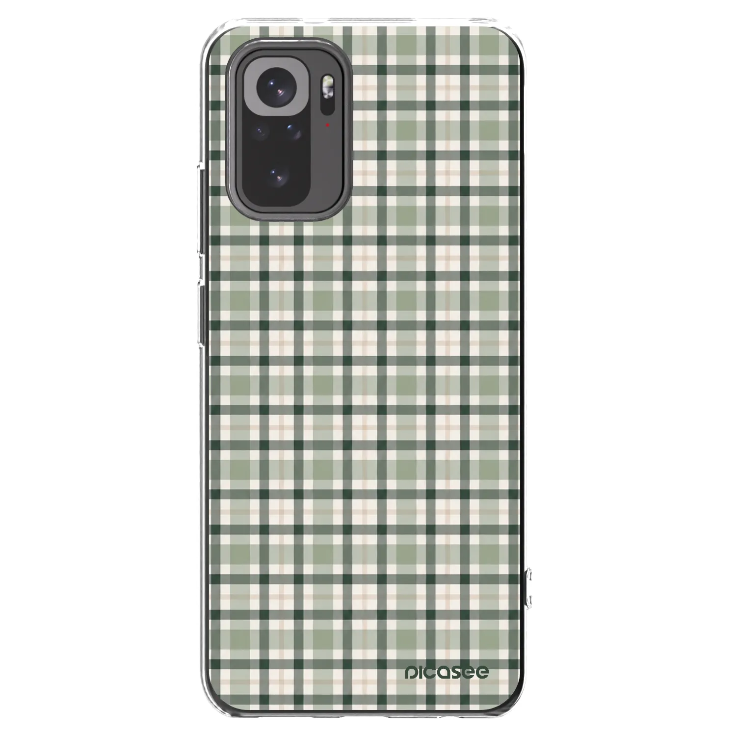 Picasee Xiaomi Redmi Note 10 Hülle - Transparentes Silikon - Sage Tartan