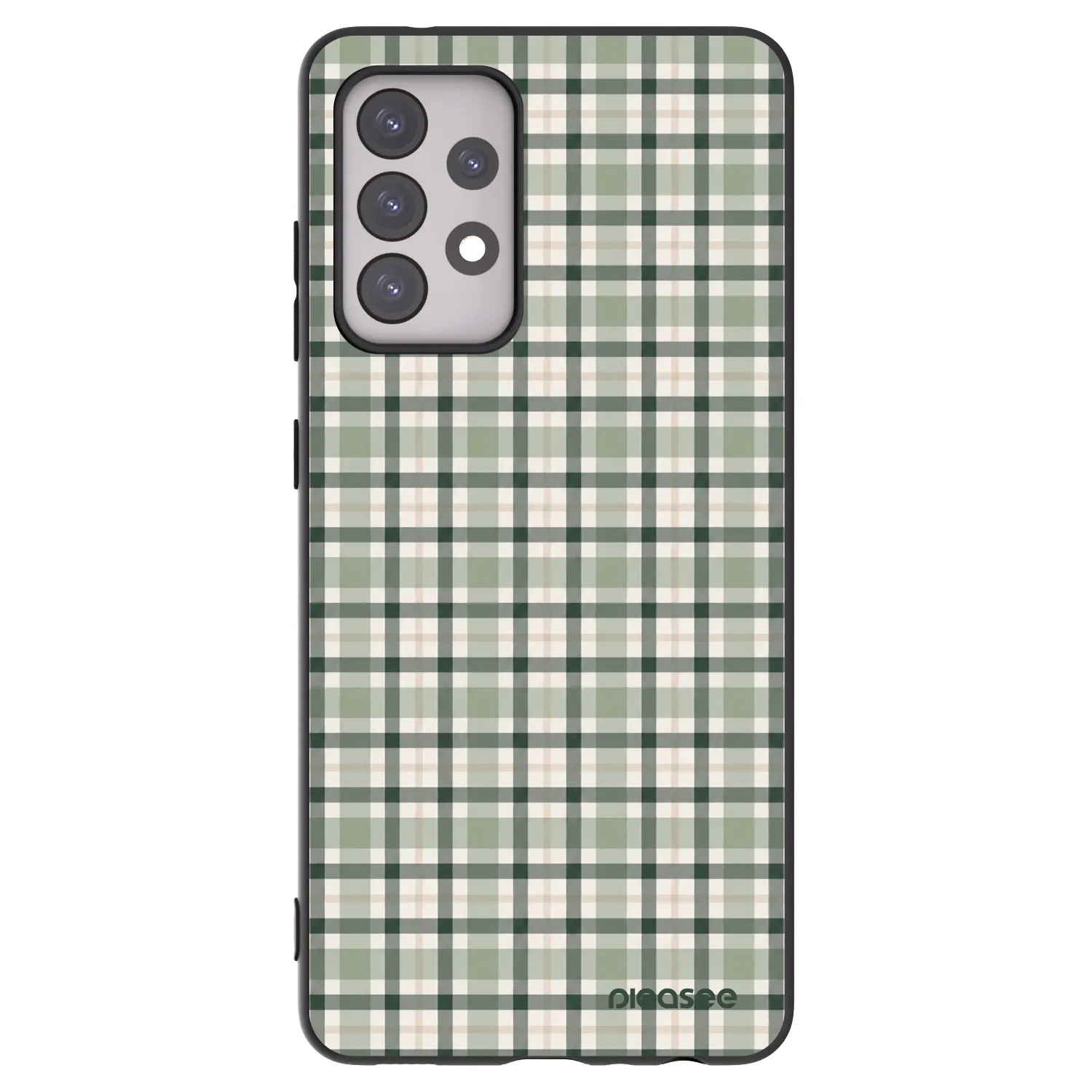Picasee Samsung Galaxy A52 5G A525F Hülle - Schwarzes Silikon - Sage Tartan