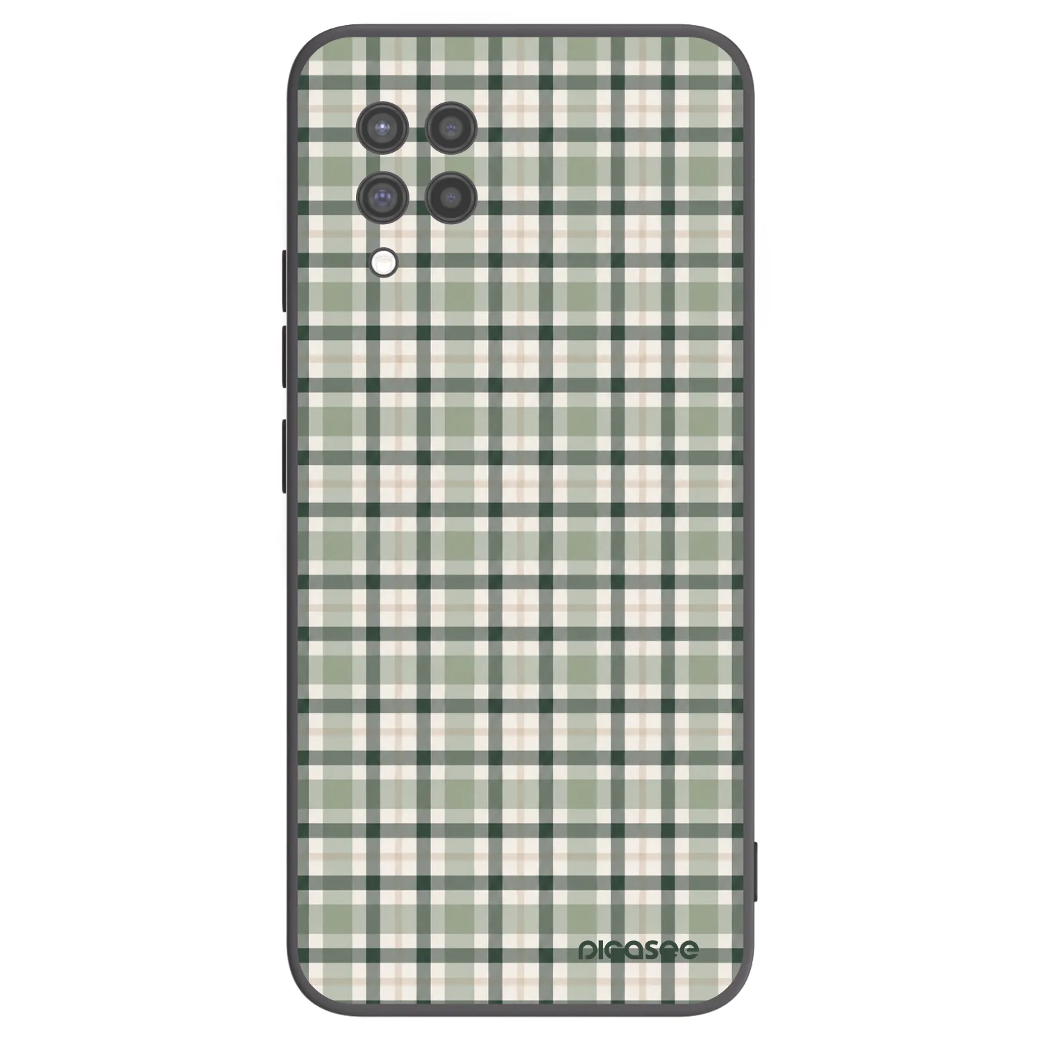 Picasee Samsung Galaxy A42 A426B Hülle - Schwarzes Silikon - Sage Tartan