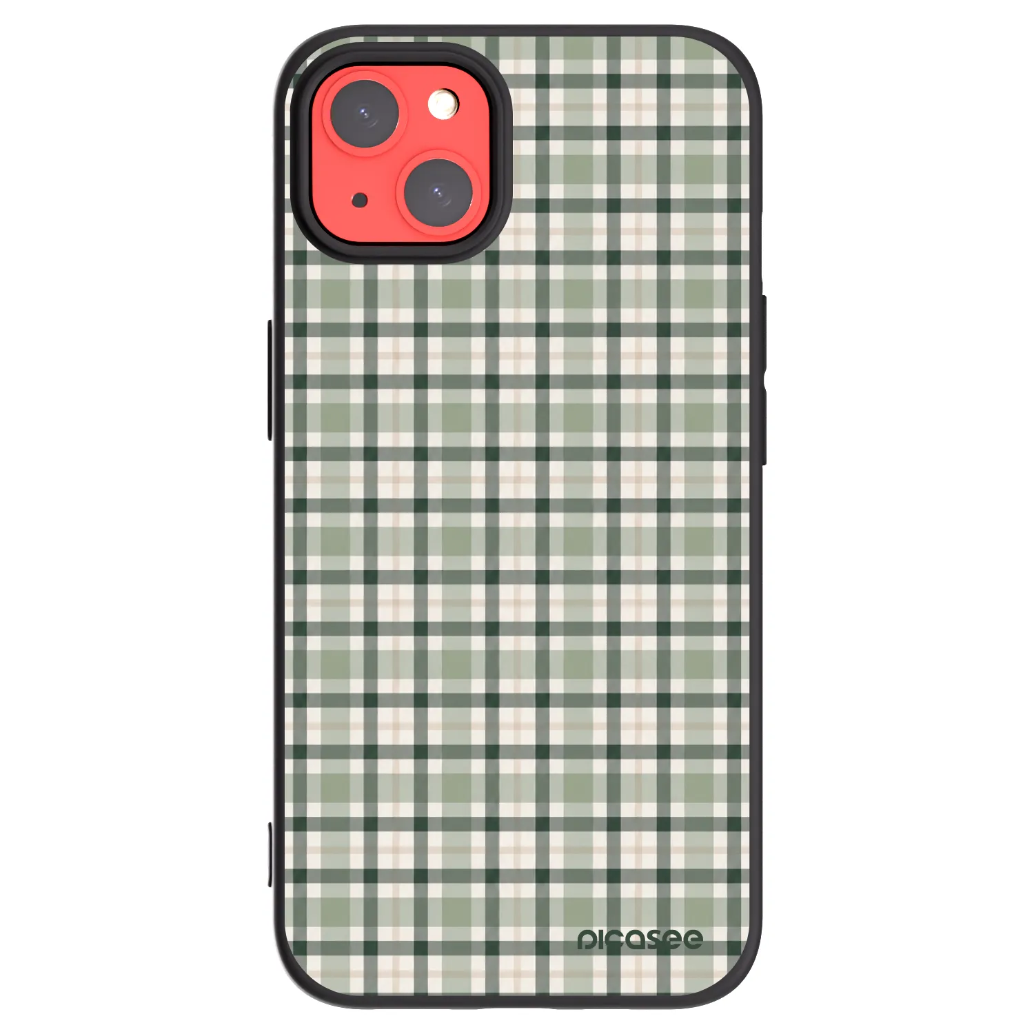 Picasee Apple iPhone 13 Hülle - Schwarzes Silikon - Sage Tartan