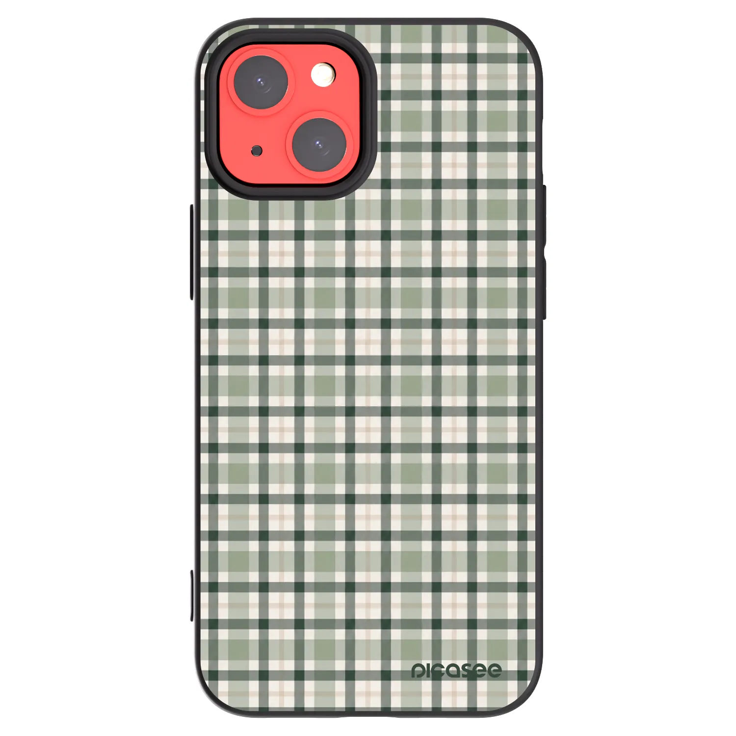 Picasee Apple iPhone 13 mini Hülle - Schwarzes Silikon - Sage Tartan