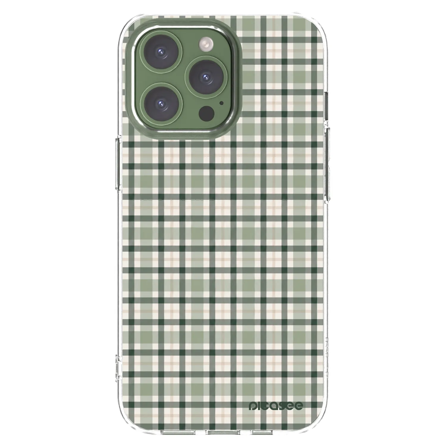 Picasee Apple iPhone 13 Pro Hülle - Transparentes Silikon - Sage Tartan