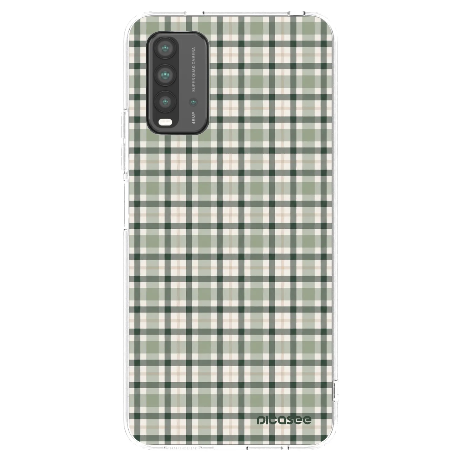 Picasee Xiaomi Redmi 9T Hülle - Transparentes Silikon - Sage Tartan