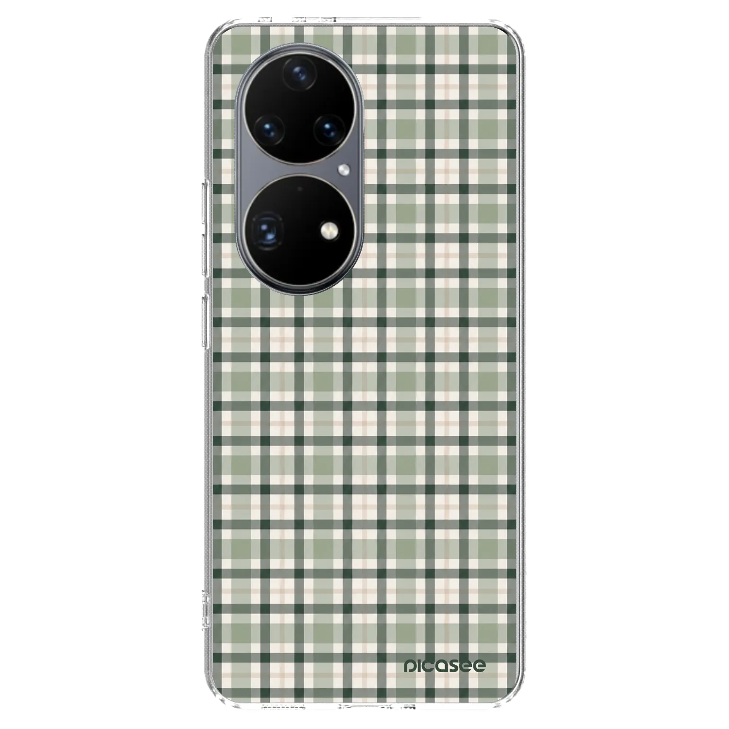 Picasee Huawei P50 Hülle - Transparentes Silikon - Sage Tartan