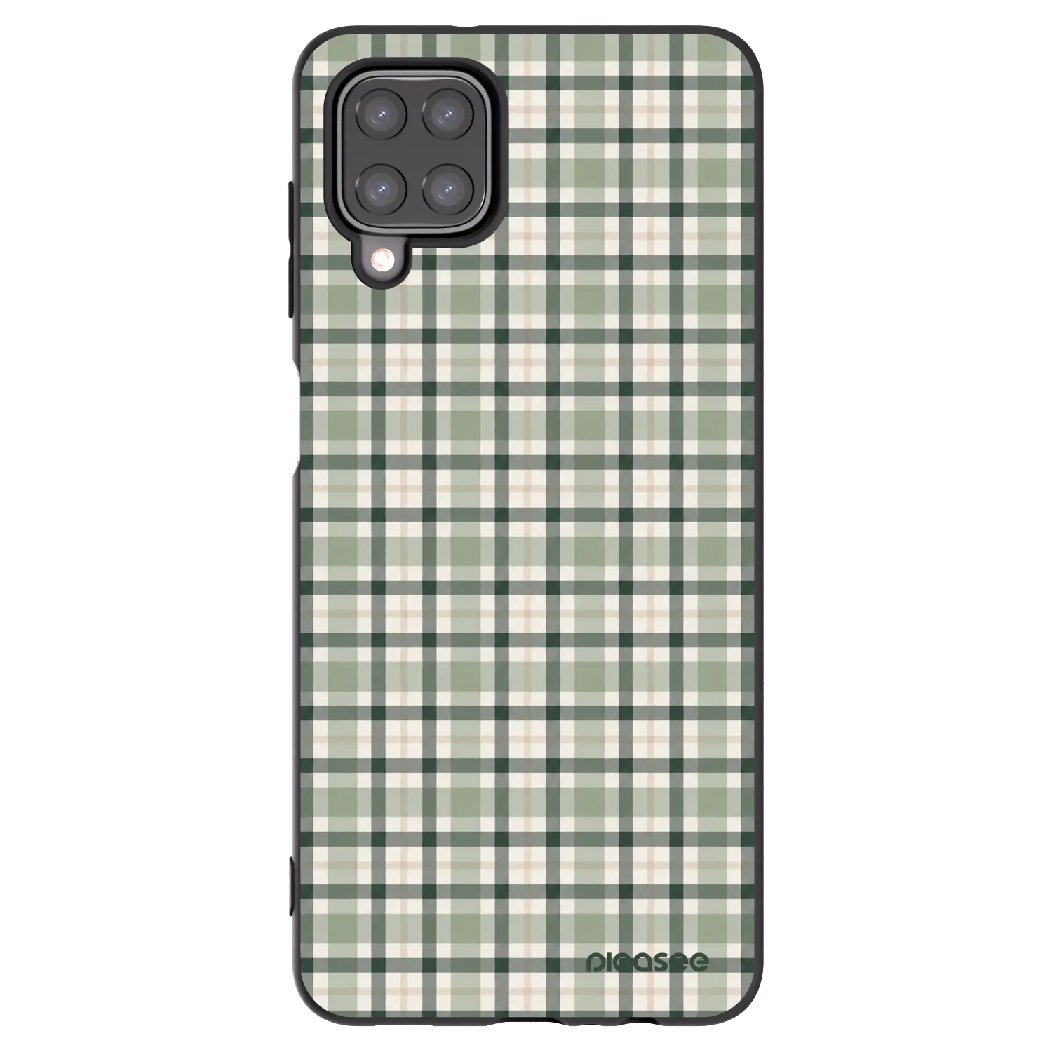 Picasee Samsung Galaxy M12 M127F Hülle - Schwarzes Silikon - Sage Tartan