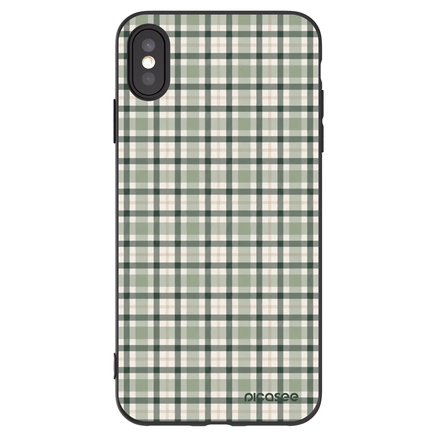 Picasee Apple iPhone XS Max Hülle - Schwarzes Silikon - Sage Tartan
