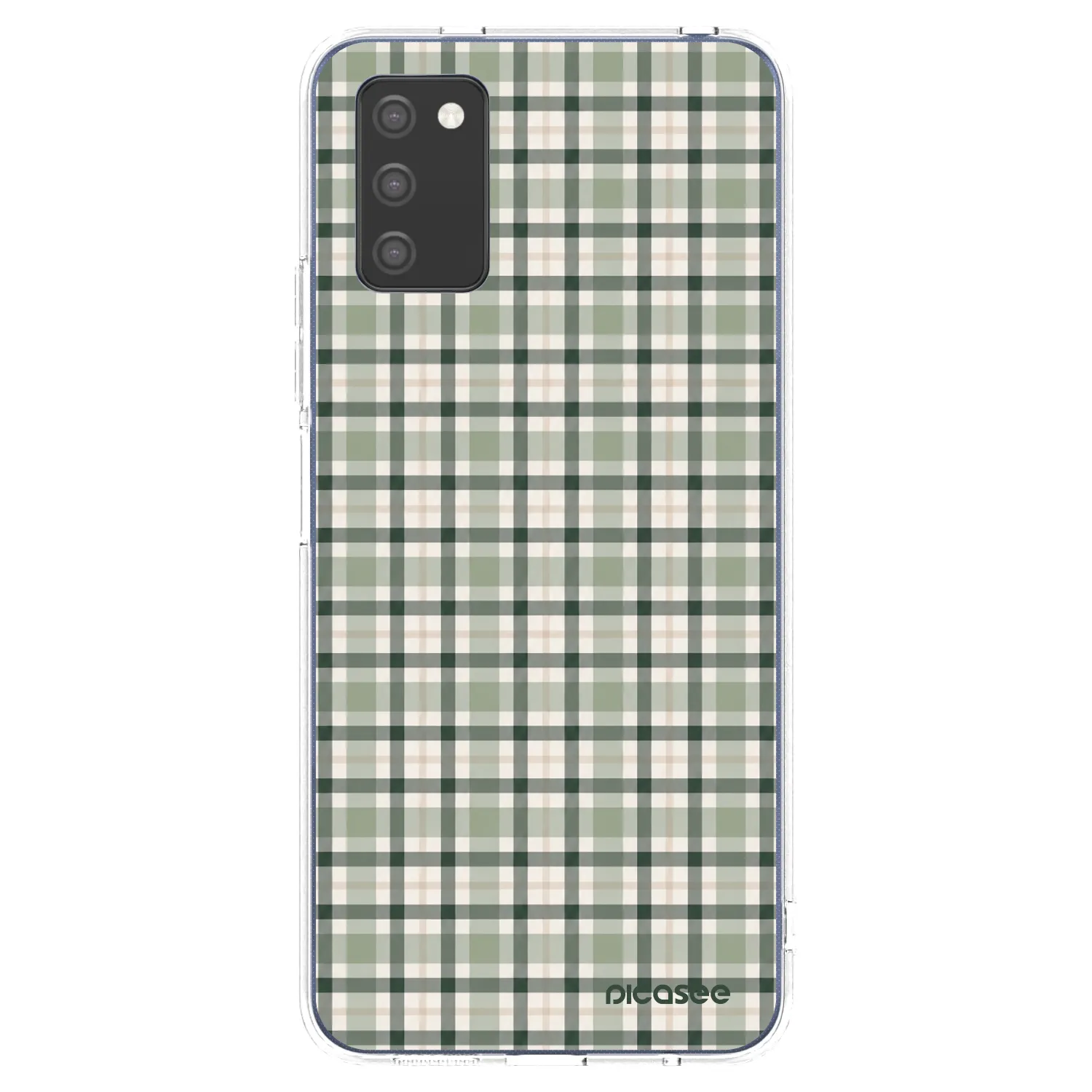 Picasee Samsung Galaxy A03s A037G Hülle - Transparentes Silikon - Sage Tartan