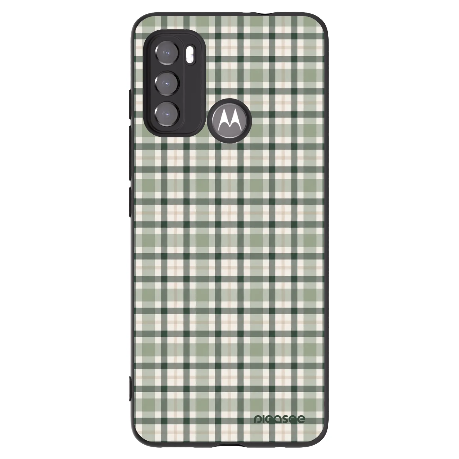 Picasee Motorola Moto G60 Hülle - Schwarzes Silikon - Sage Tartan