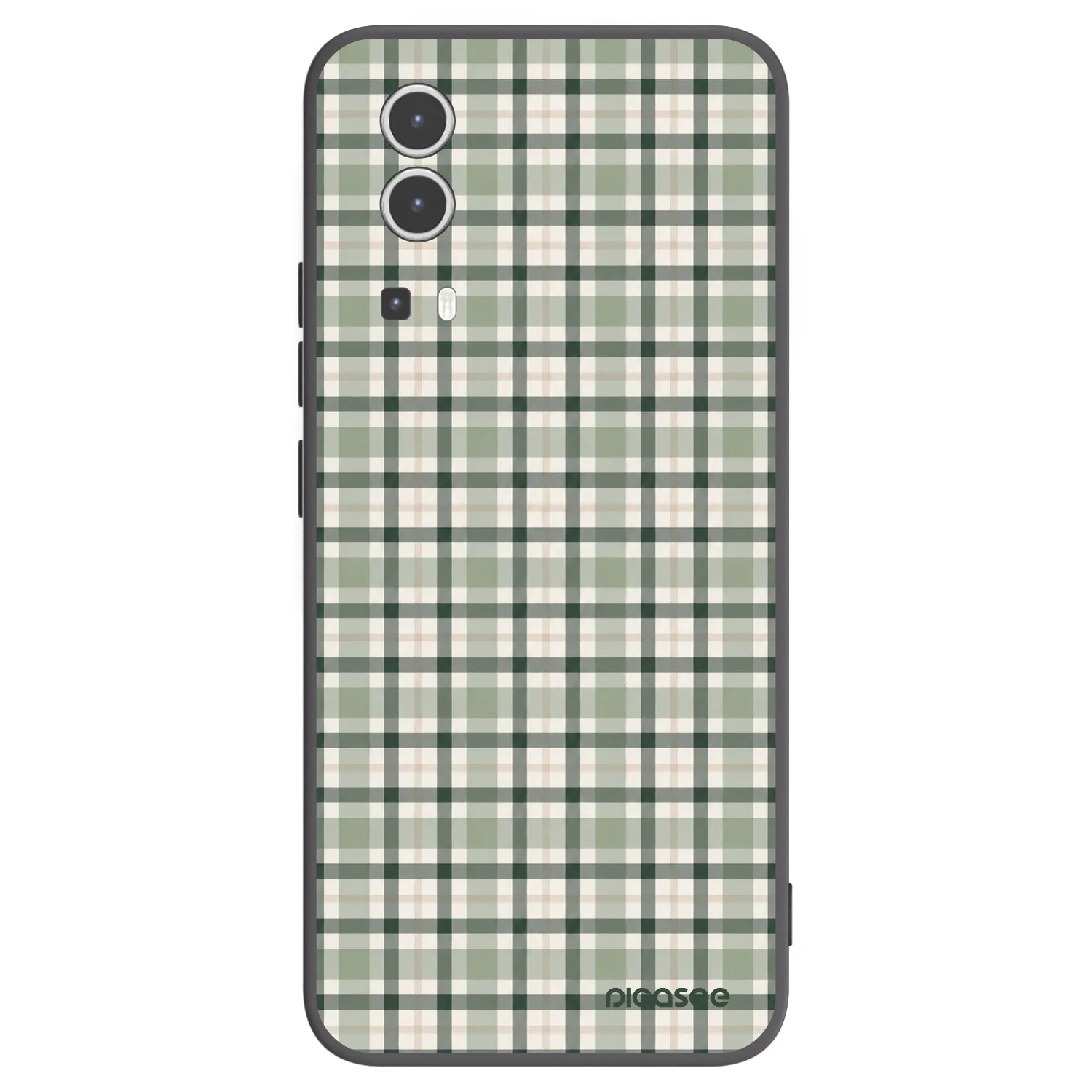 Picasee Vivo Y72 5G Hülle - Schwarzes Silikon - Sage Tartan