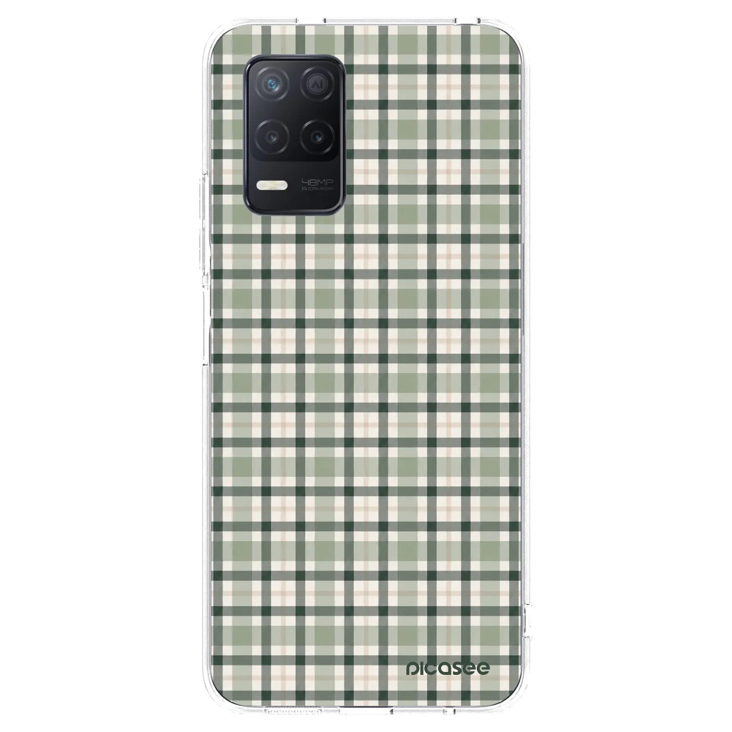 Picasee Realme 8 5G Hülle - Transparentes Silikon - Sage Tartan