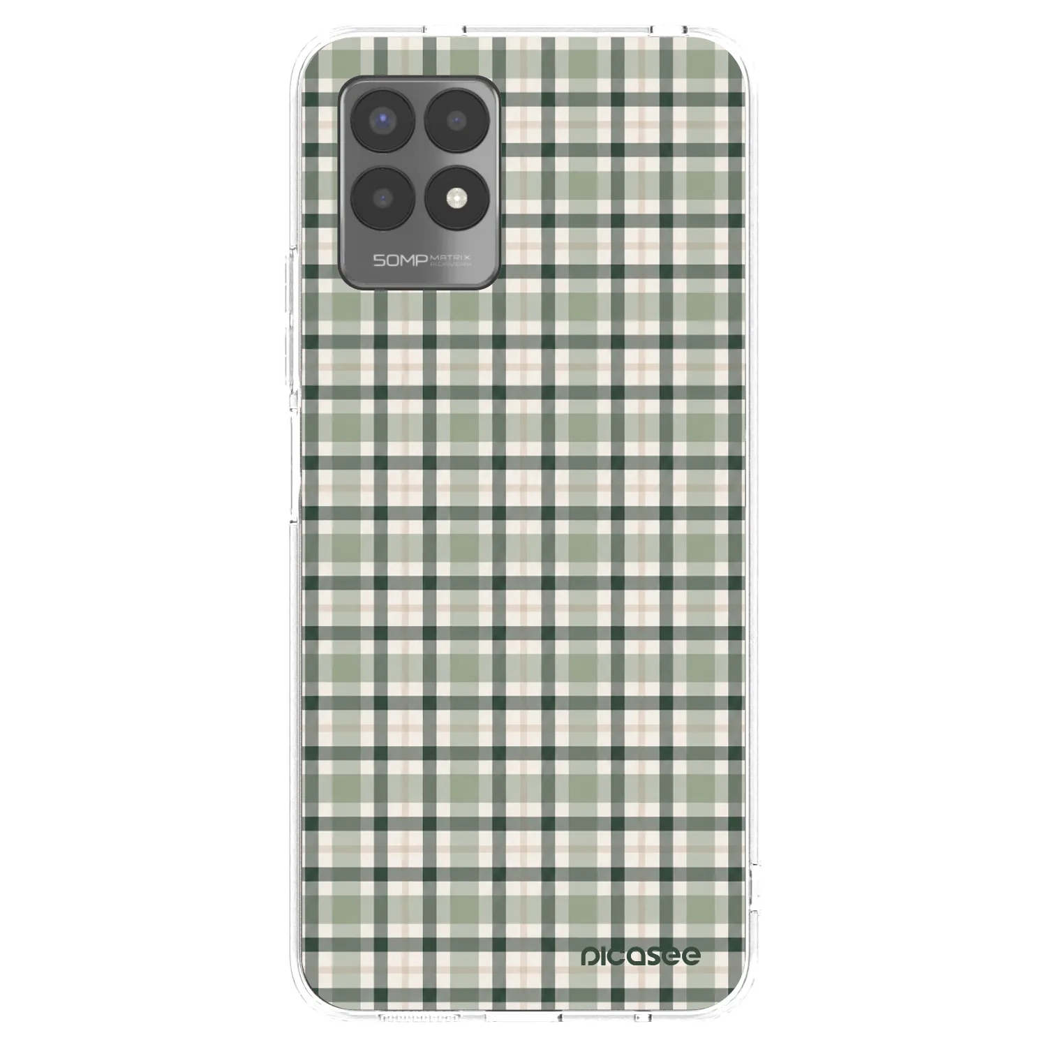 Picasee Realme 8i Hülle - Transparentes Silikon - Sage Tartan