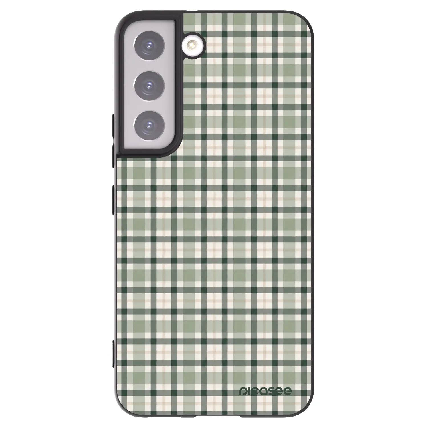 Picasee Samsung Galaxy S22 5G Hülle - Schwarzes Silikon - Sage Tartan