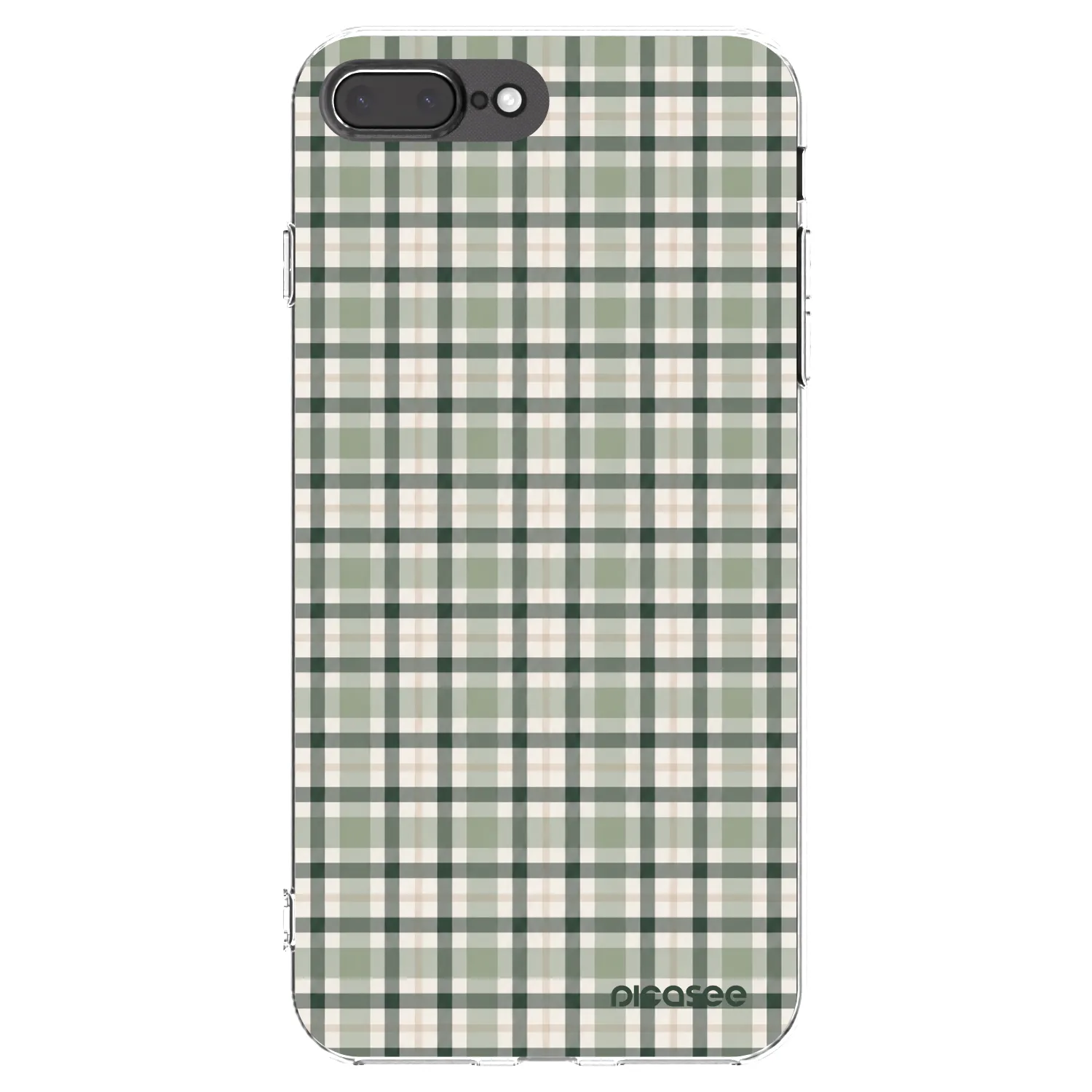 Picasee Apple iPhone 7 Plus Hülle - Transparentes Silikon - Sage Tartan